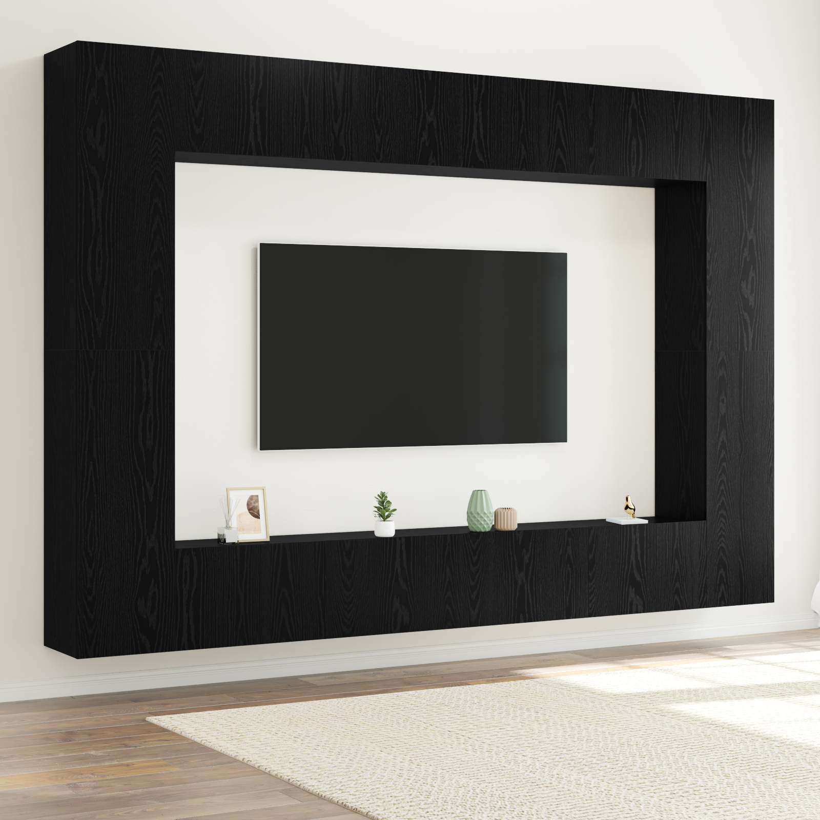 vidaXL Set comodă TV 8 pcs Stejar negru 100 x 30 x 30 cm Lemn compozit vidaXL Set comodă TV 8 pcs Stejar negru 100 x 30 x 30 cm Lemn compozit