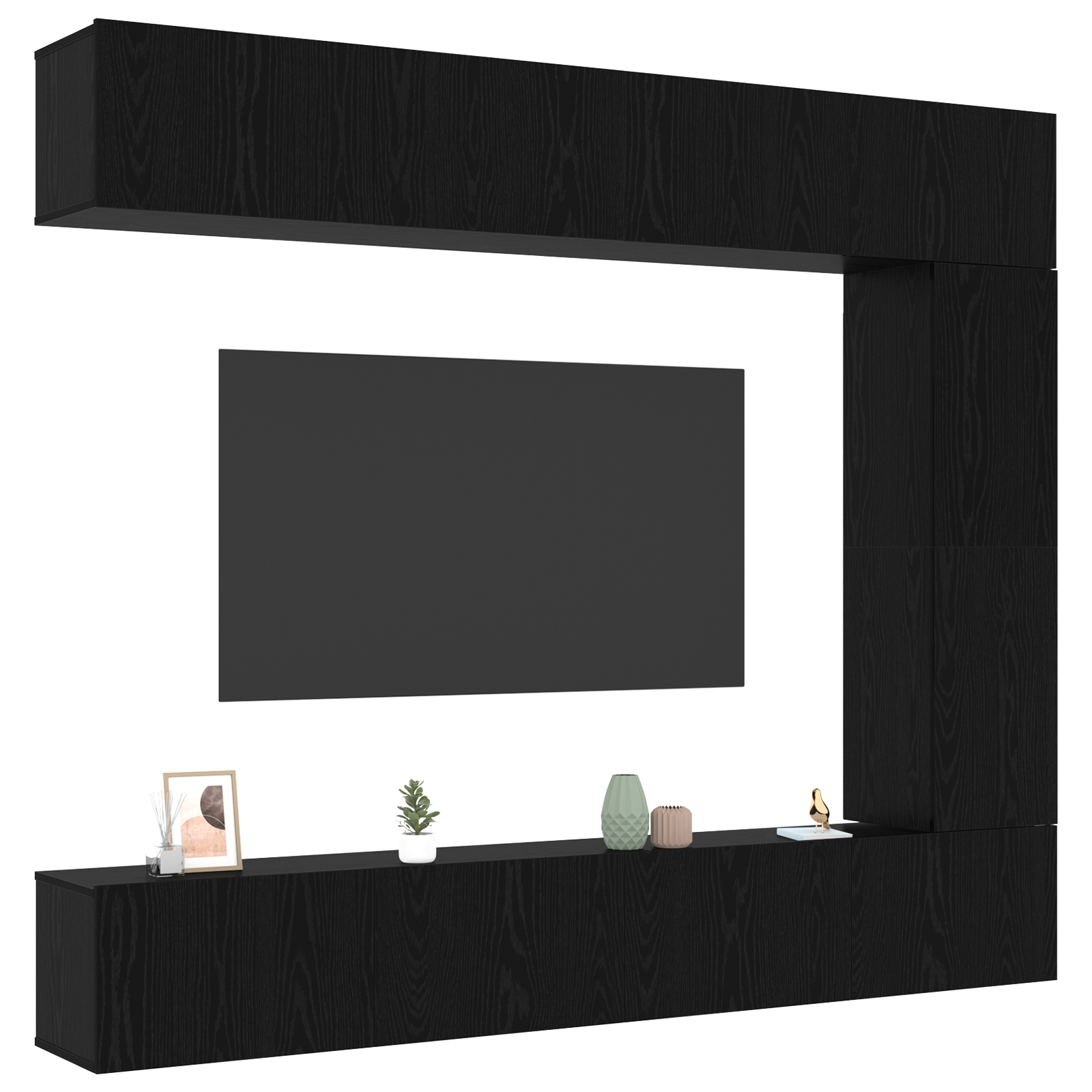 vidaXL Set comodă TV 5 pcs Stejar negru 100 x 30 x 30 cm Lemn compozit vidaXL Set comodă TV 5 pcs Stejar negru 100 x 30 x 30 cm Lemn compozit