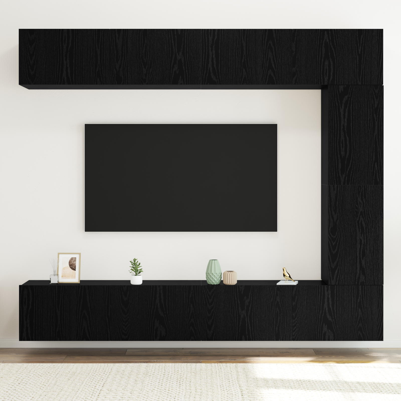 vidaXL Set comodă TV 5 pcs Stejar negru 100 x 30 x 30 cm Lemn compozit vidaXL Set comodă TV 5 pcs Stejar negru 100 x 30 x 30 cm Lemn compozit