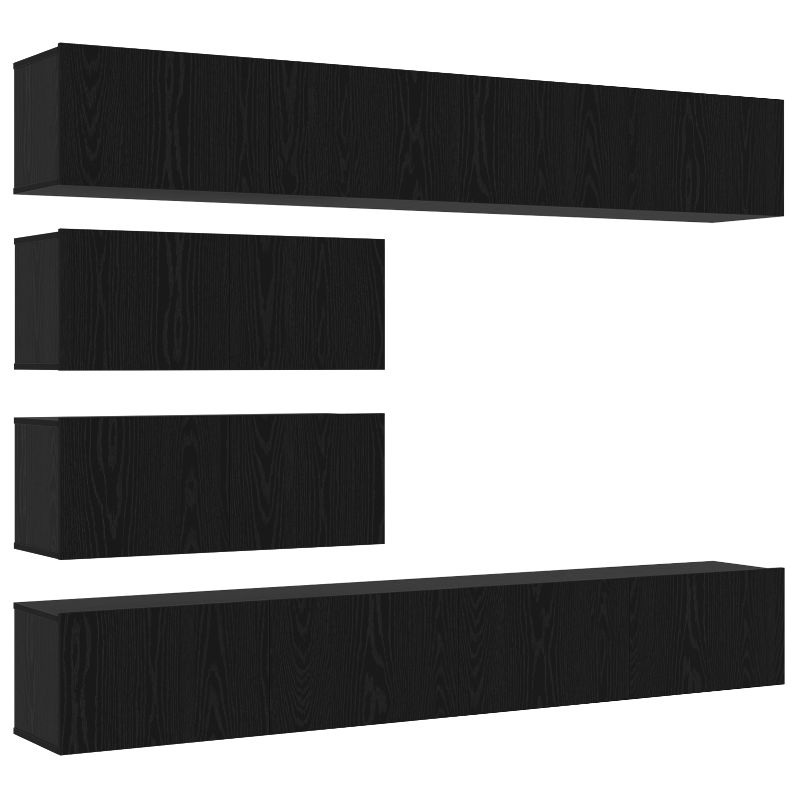 vidaXL Set comodă TV Pe perete 10 pcs Stejar negru 100 x 30 x 30 cm vidaXL Set comodă TV Pe perete 10 pcs Stejar negru 100 x 30 x 30 cm