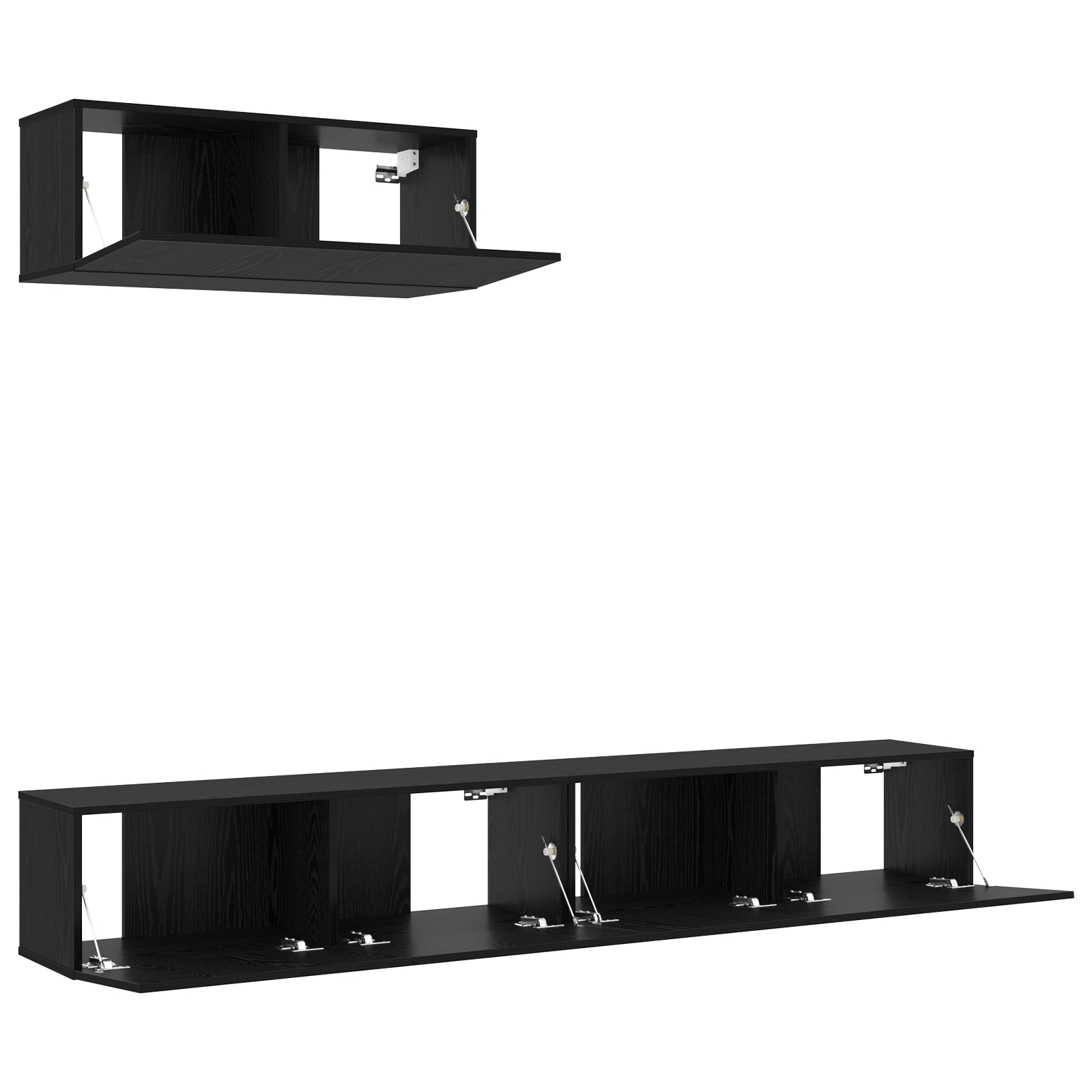 vidaXL Set de 3 piese pentru televizor, Montat pe perete, Lemn de stejar negru