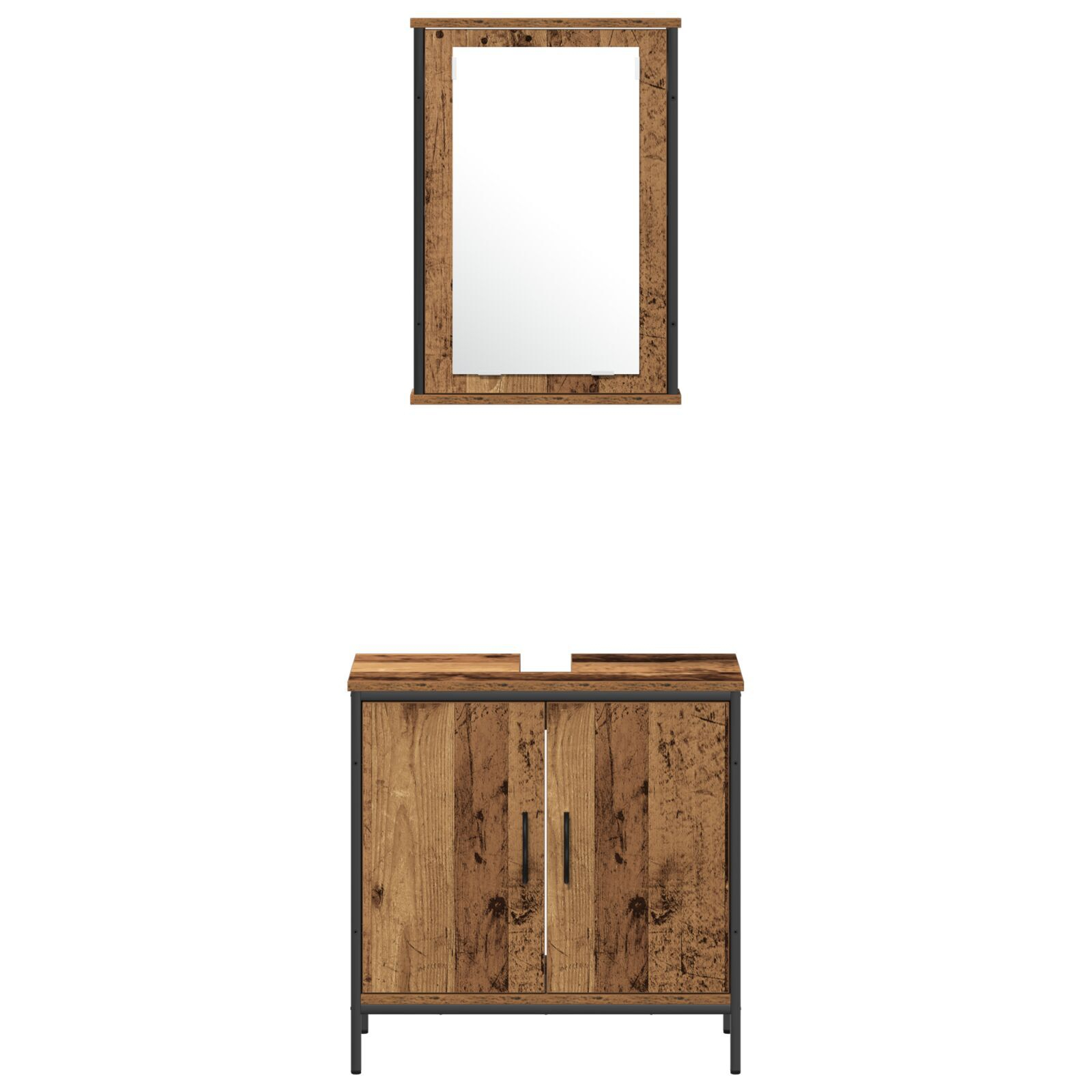 vidaXL Set de mobilier pentru baie cu ușă 3 pcs Maro 80 x 30 x 60 cm vidaXL Set de mobilier pentru baie cu ușă 3 pcs Maro 80 x 30 x 60 cm