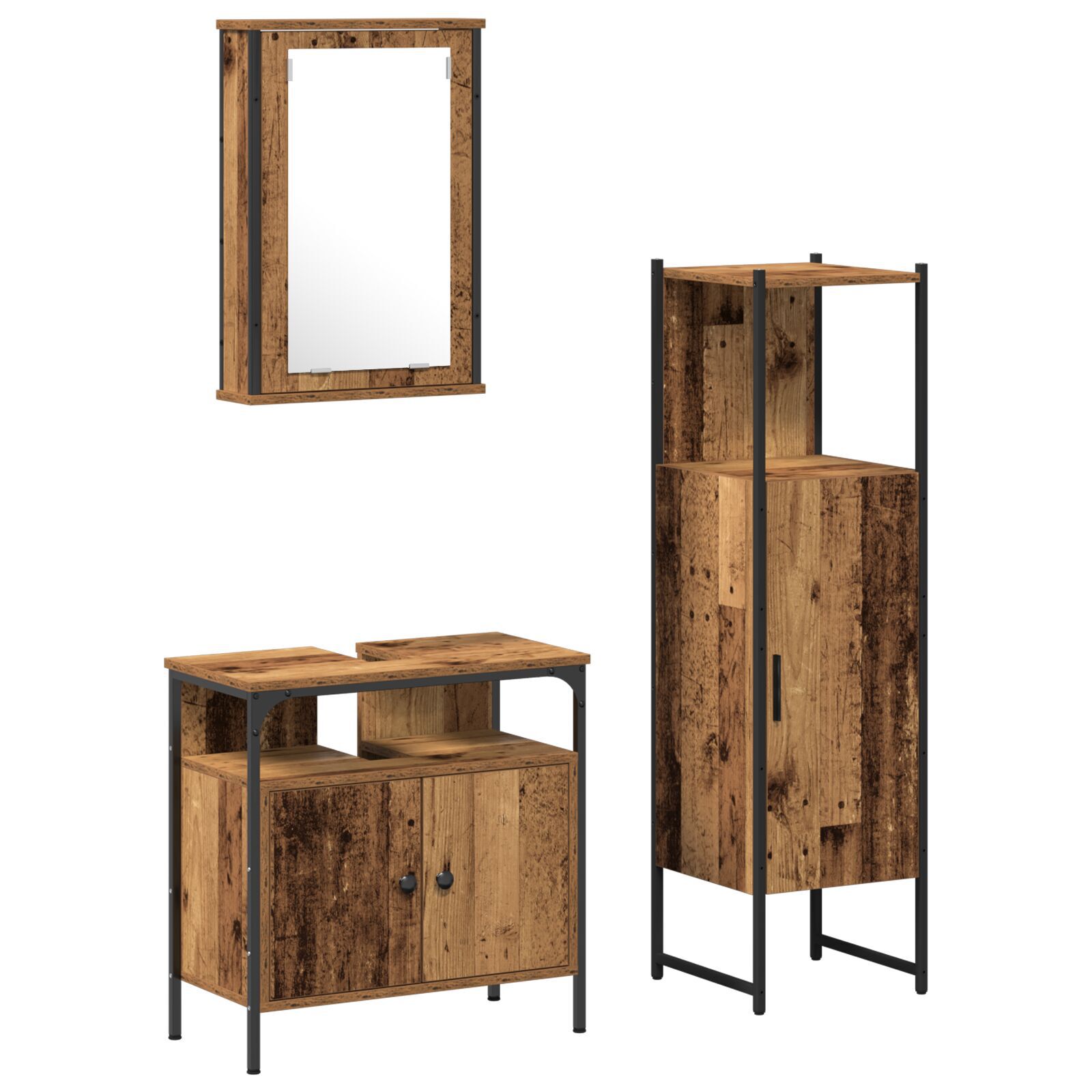 vidaXL Set de mobilier pentru baie 3 pcs Maro 33 x 33 x 120.5 cm vidaXL Set de mobilier pentru baie 3 pcs Maro 33 x 33 x 120.5 cm