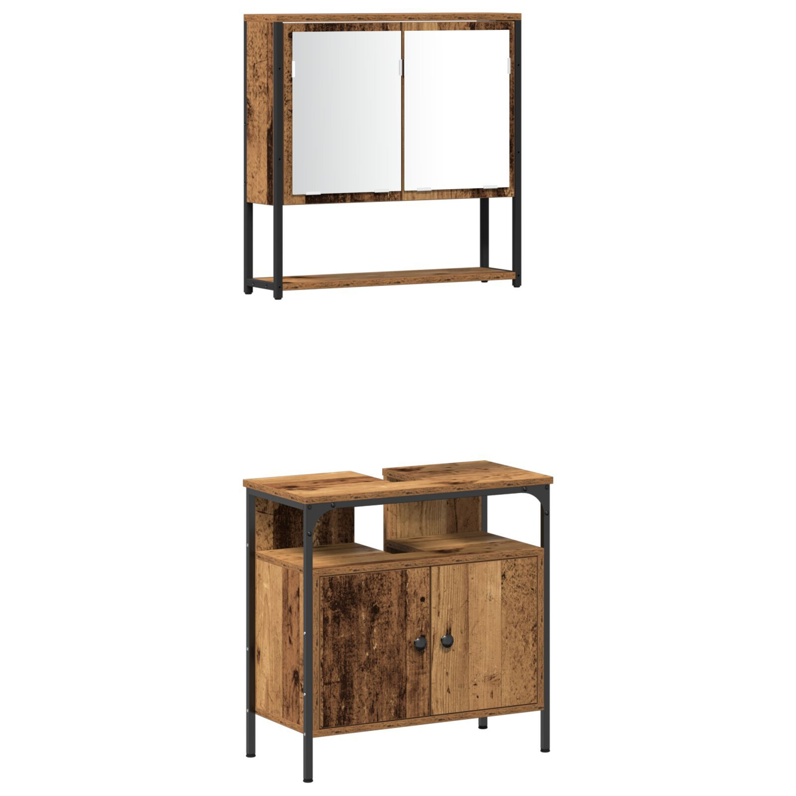vidaXL Set de mobilier pentru baie 3 pcs Maro 33 x 33 x 120.5 cm vidaXL Set de mobilier pentru baie 3 pcs Maro 33 x 33 x 120.5 cm