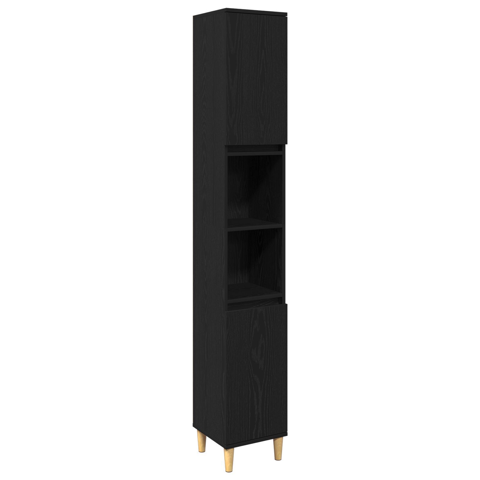 Set mobilier baie vidaXL 3 piese stejar negru lemn prelucrat Set mobilier baie vidaXL 3 piese stejar negru lemn prelucrat