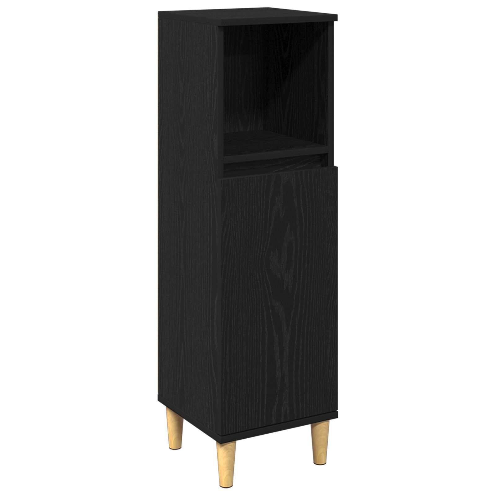 Set mobilier baie vidaXL 3 piese stejar negru lemn prelucrat Set mobilier baie vidaXL 3 piese stejar negru lemn prelucrat