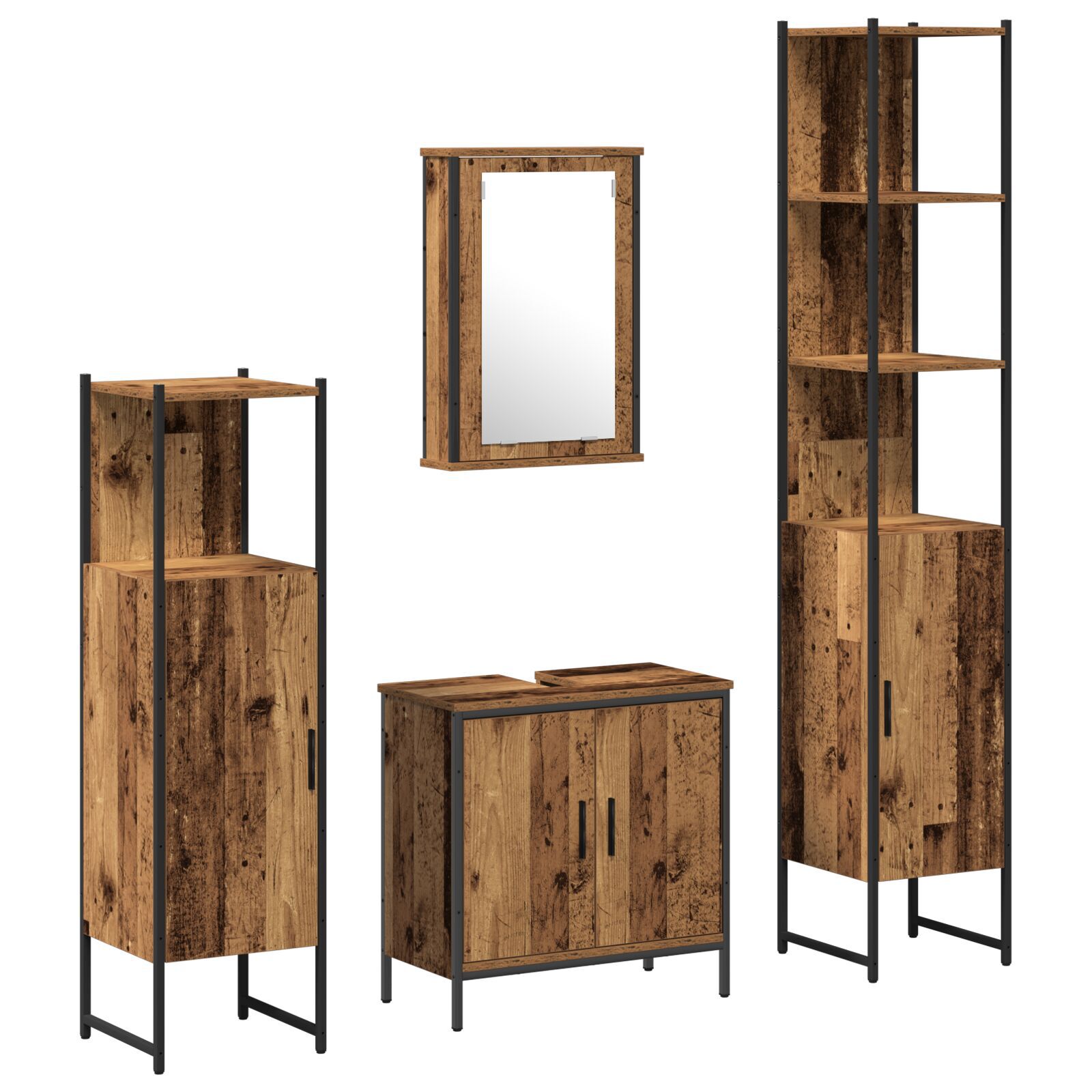 vidaXL Set de mobilier pentru baie 4 pcs Maro 33 x 33 x 185.5 cm vidaXL Set de mobilier pentru baie 4 pcs Maro 33 x 33 x 185.5 cm