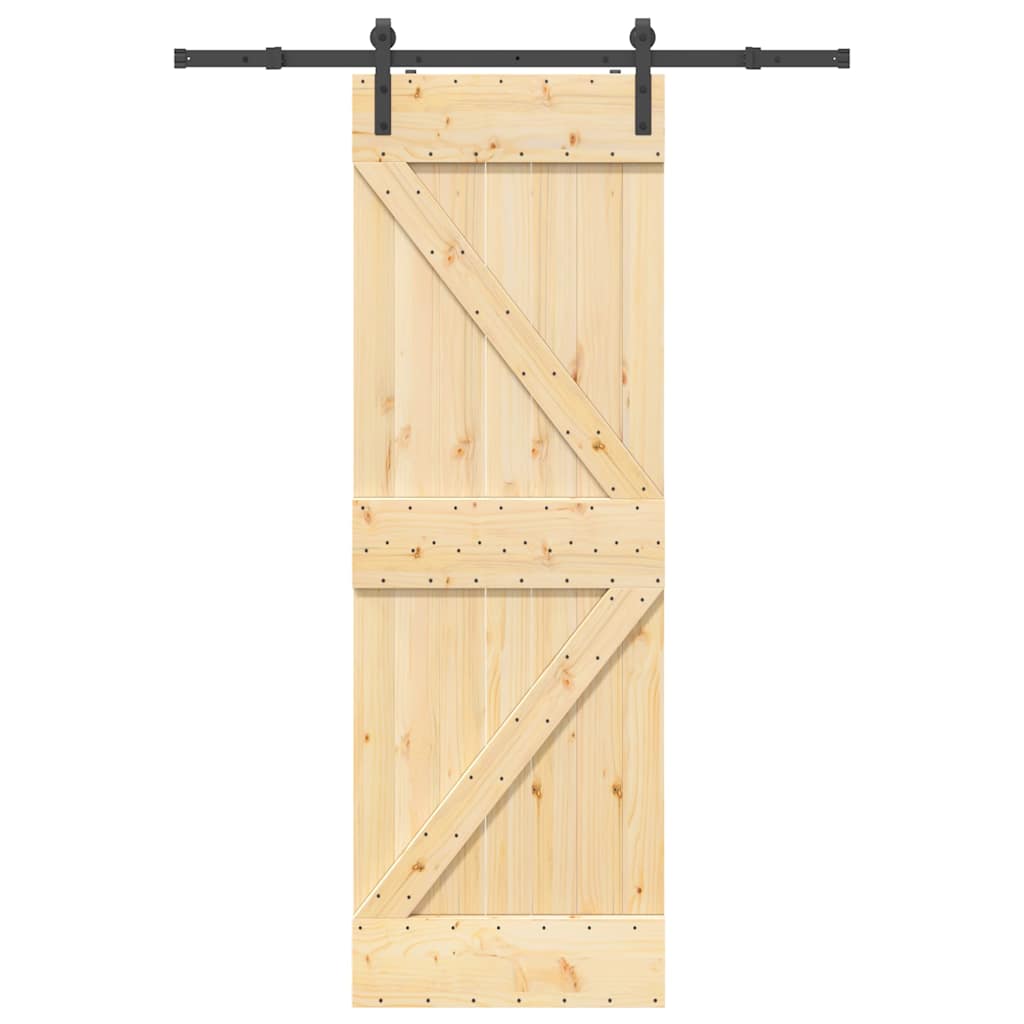 vidaXL Ușă glisantă cu set de feronerie 70x210 cm, lemn masiv de pin vidaXL Ușă glisantă cu set de feronerie 70x210 cm, lemn masiv de pin