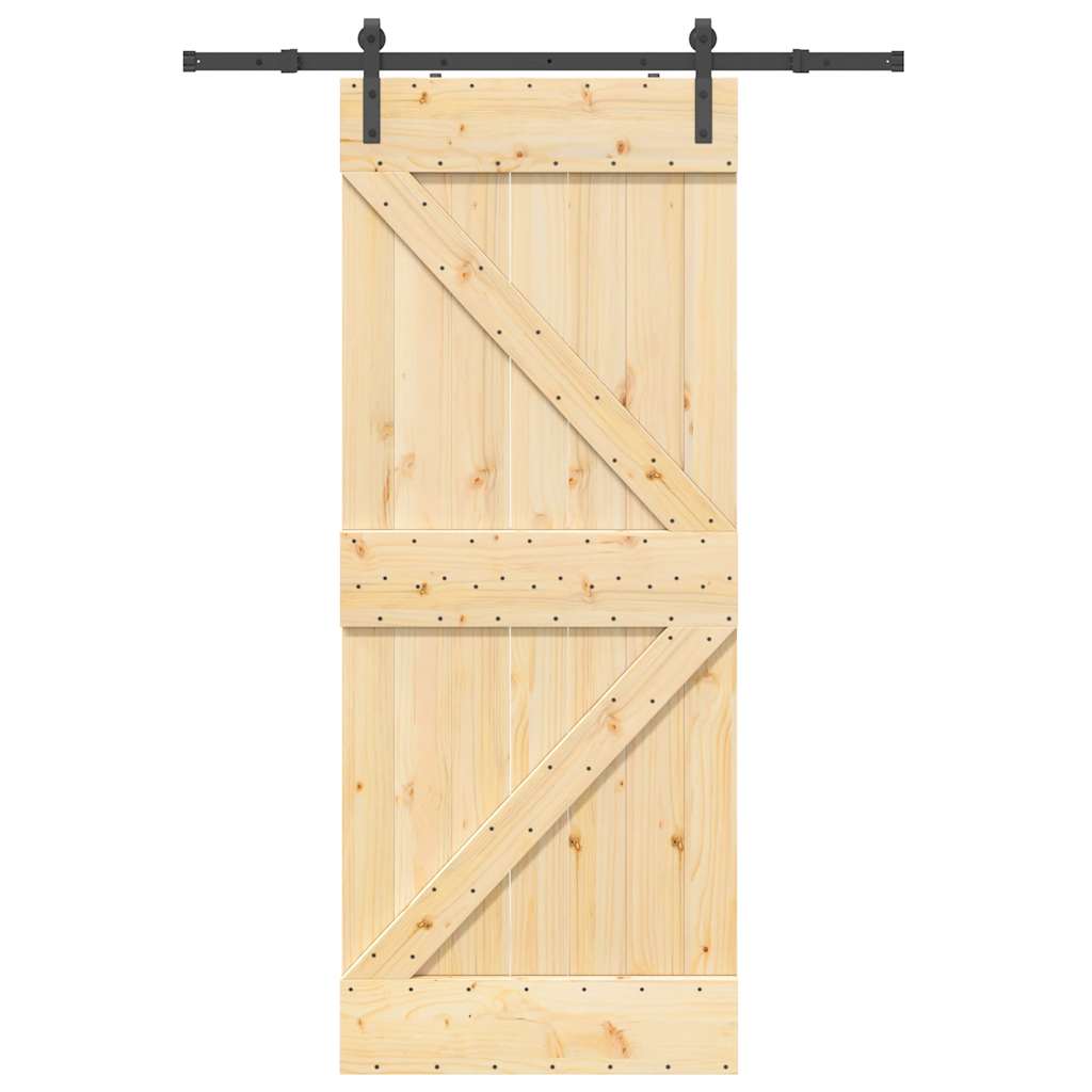 vidaXL Ușă glisantă cu set de feronerie 85x210 cm, lemn masiv de pin vidaXL Ușă glisantă cu set de feronerie 85x210 cm, lemn masiv de pin