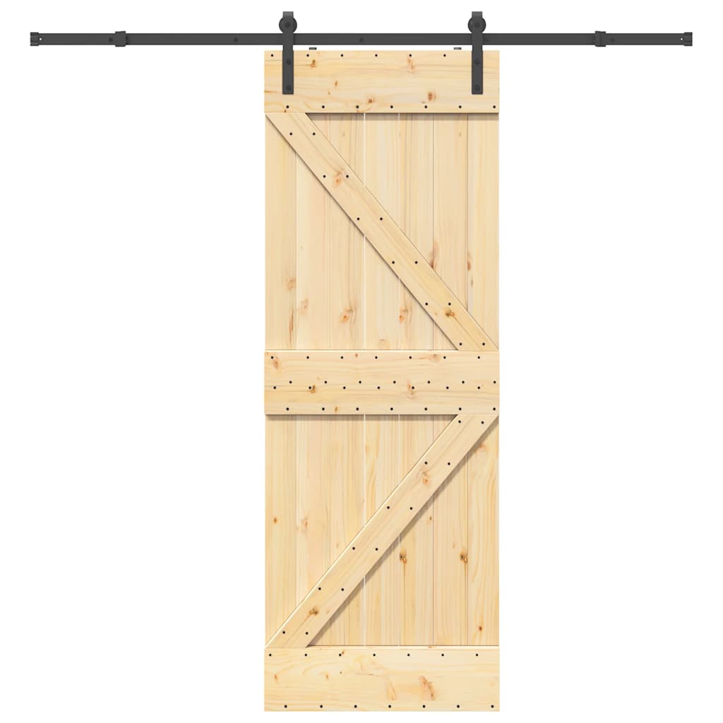 vidaXL Ușă glisantă cu set de feronerie 70x210 cm, lemn masiv de pin vidaXL Ușă glisantă cu set de feronerie 70x210 cm, lemn masiv de pin