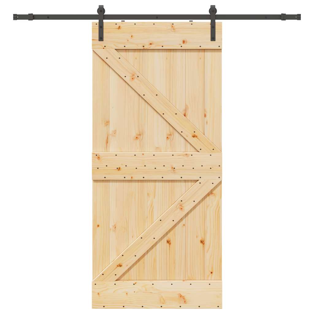 vidaXL Ușă glisantă cu set de feronerie 80x210 cm, lemn masiv de pin vidaXL Ușă glisantă cu set de feronerie 80x210 cm, lemn masiv de pin
