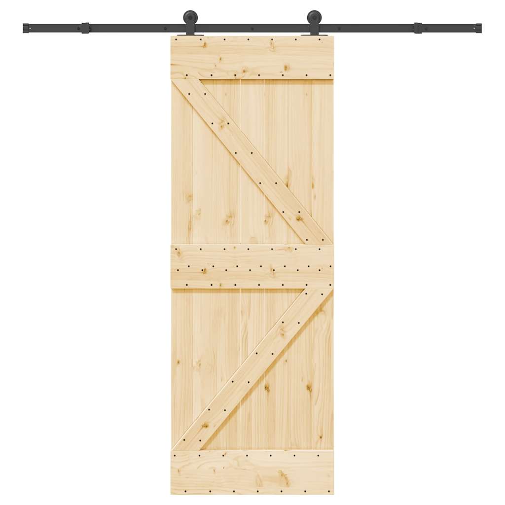 vidaXL Ușă glisantă cu set de feronerie 70x210 cm, lemn masiv de pin vidaXL Ușă glisantă cu set de feronerie 70x210 cm, lemn masiv de pin