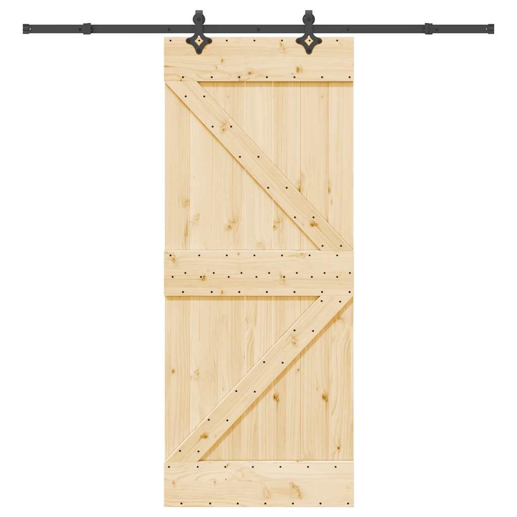 vidaXL Ușă glisantă cu set de feronerie 85x210 cm, lemn masiv de pin vidaXL Ușă glisantă cu set de feronerie 85x210 cm, lemn masiv de pin