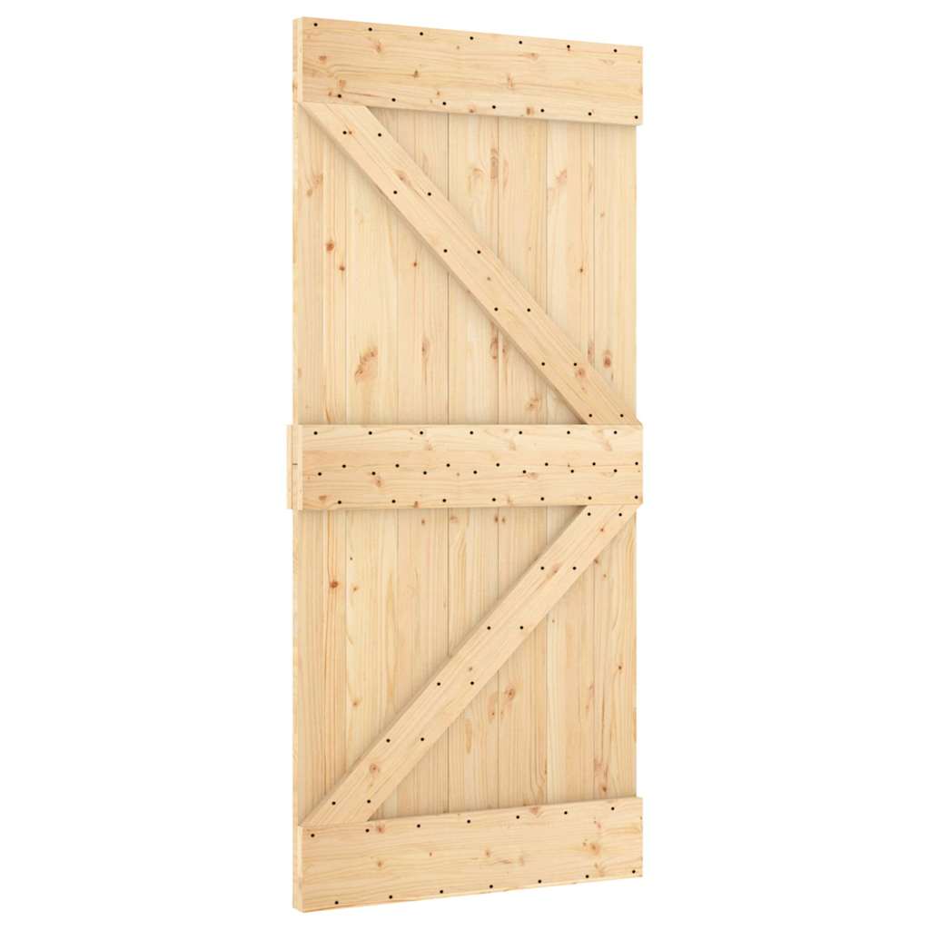vidaXL Ușă glisantă cu set de feronerie 95x210 cm, lemn masiv de pin vidaXL Ușă glisantă cu set de feronerie 95x210 cm, lemn masiv de pin