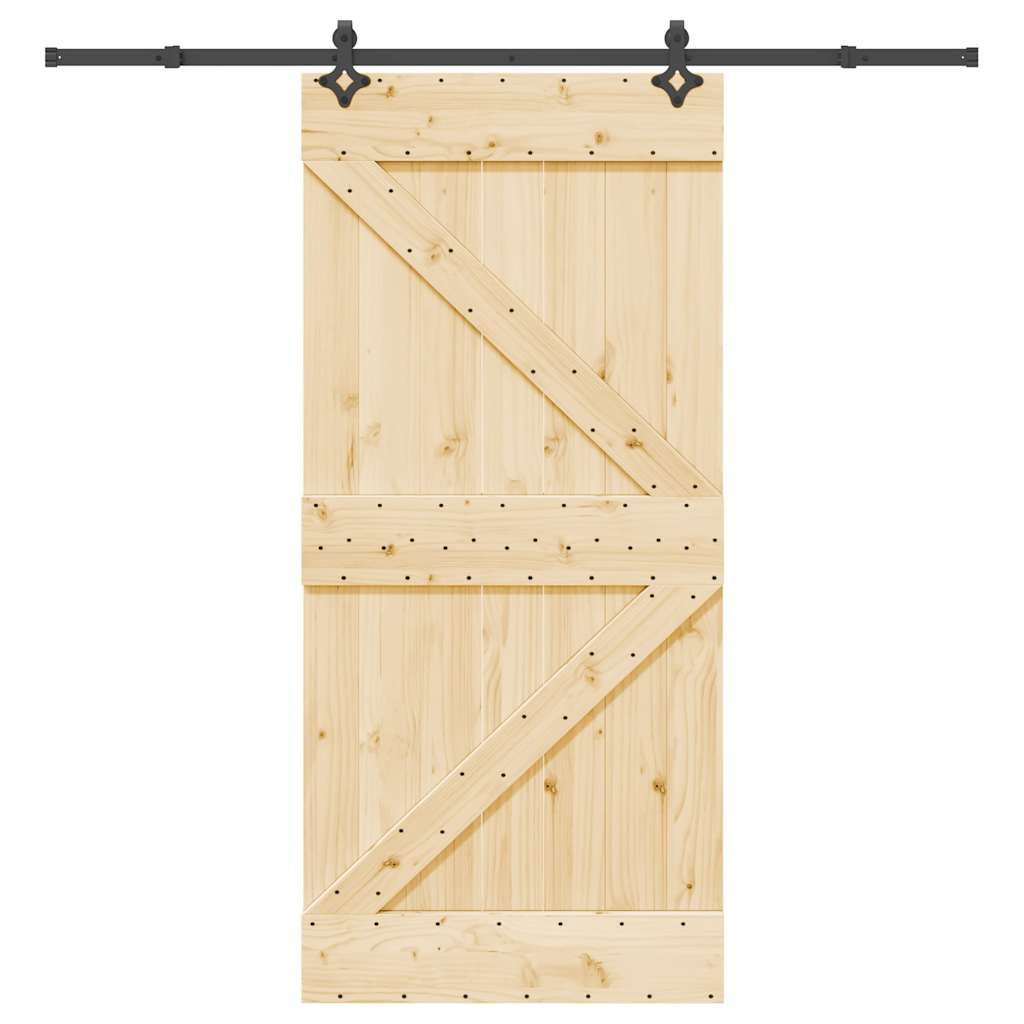 vidaXL Ușă glisantă cu set de feronerie 95x210 cm, lemn masiv de pin vidaXL Ușă glisantă cu set de feronerie 95x210 cm, lemn masiv de pin