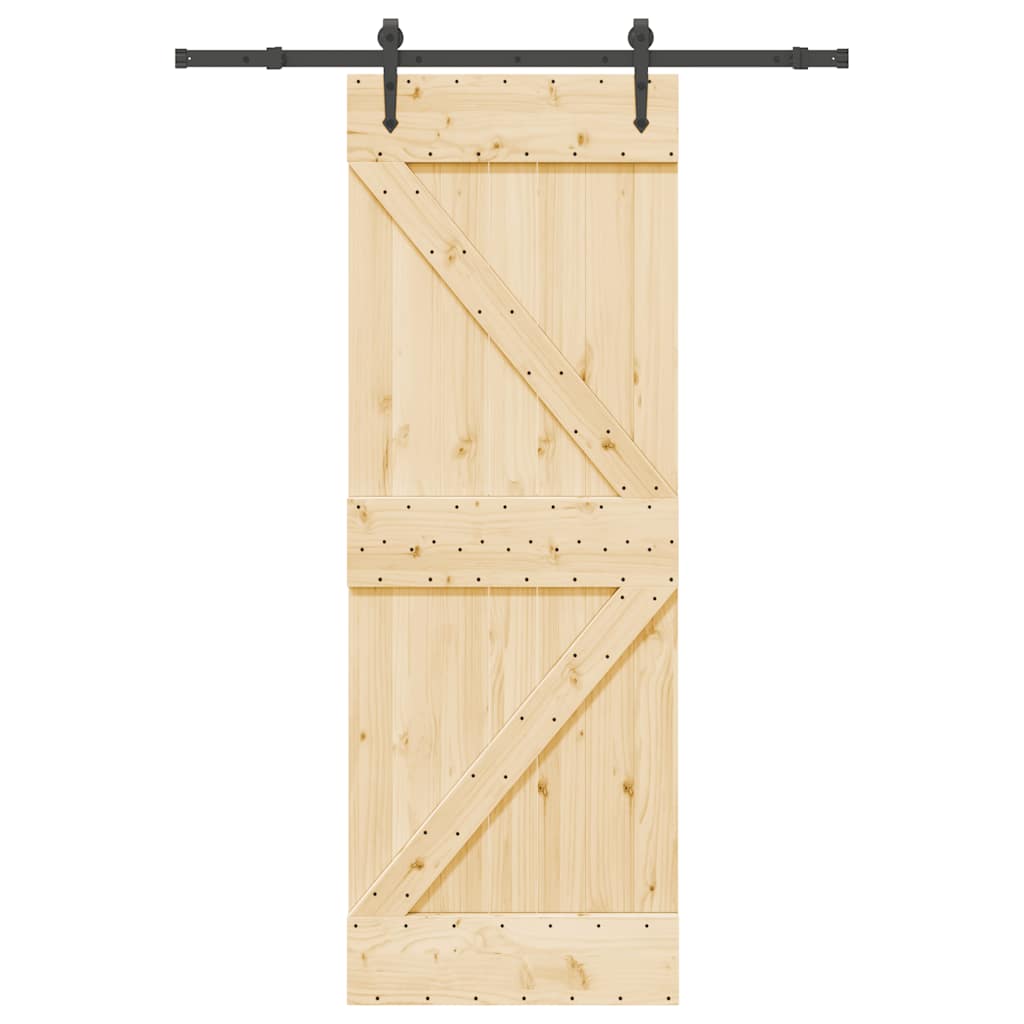 vidaXL Ușă glisantă cu set de feronerie 70x210 cm, lemn masiv de pin vidaXL Ușă glisantă cu set de feronerie 70x210 cm, lemn masiv de pin