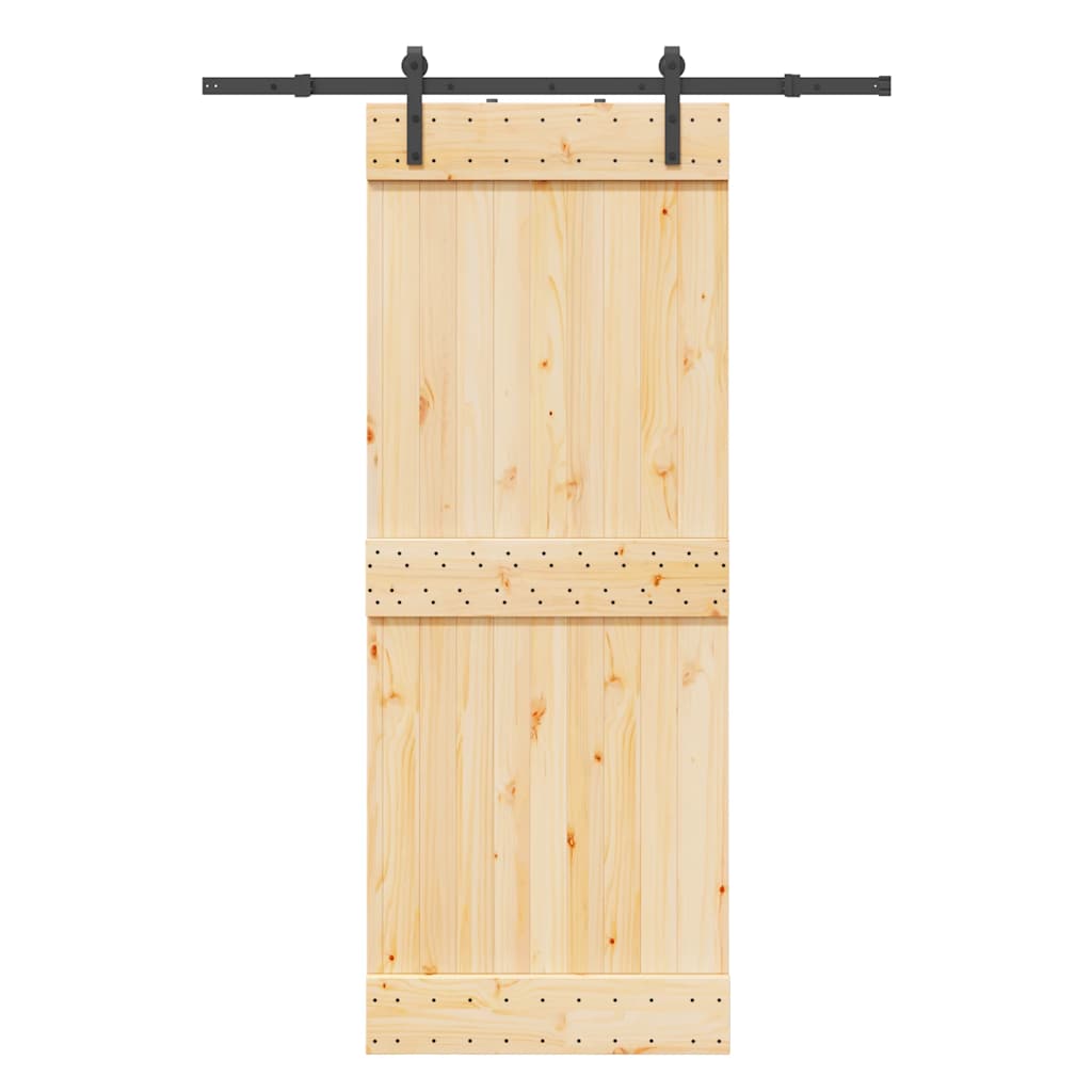 vidaXL Ușă glisantă cu set de feronerie 80x210 cm, lemn masiv de pin vidaXL Ușă glisantă cu set de feronerie 80x210 cm, lemn masiv de pin
