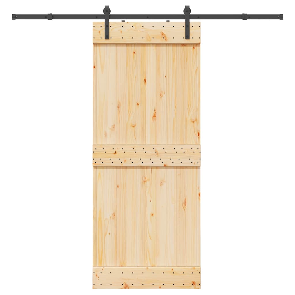 vidaXL Ușă glisantă cu set de feronerie 85x210 cm, lemn masiv de pin vidaXL Ușă glisantă cu set de feronerie 85x210 cm, lemn masiv de pin