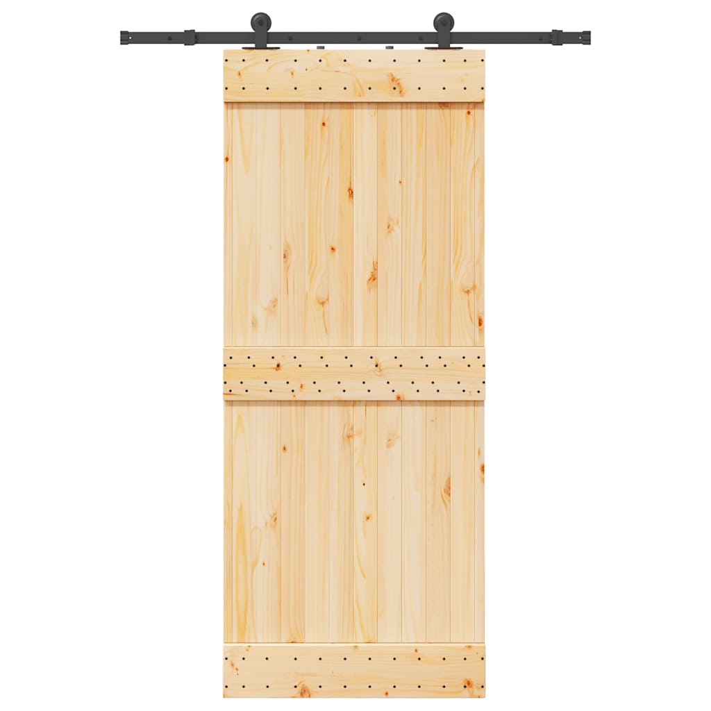 vidaXL Ușă glisantă cu set de feronerie 85x210 cm, lemn masiv de pin vidaXL Ușă glisantă cu set de feronerie 85x210 cm, lemn masiv de pin