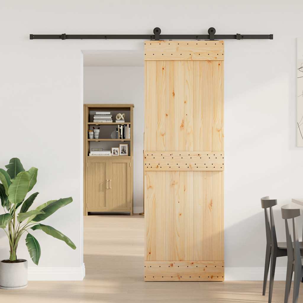vidaXL Ușă glisantă cu set de feronerie 70x210 cm, lemn masiv de pin vidaXL Ușă glisantă cu set de feronerie 70x210 cm, lemn masiv de pin