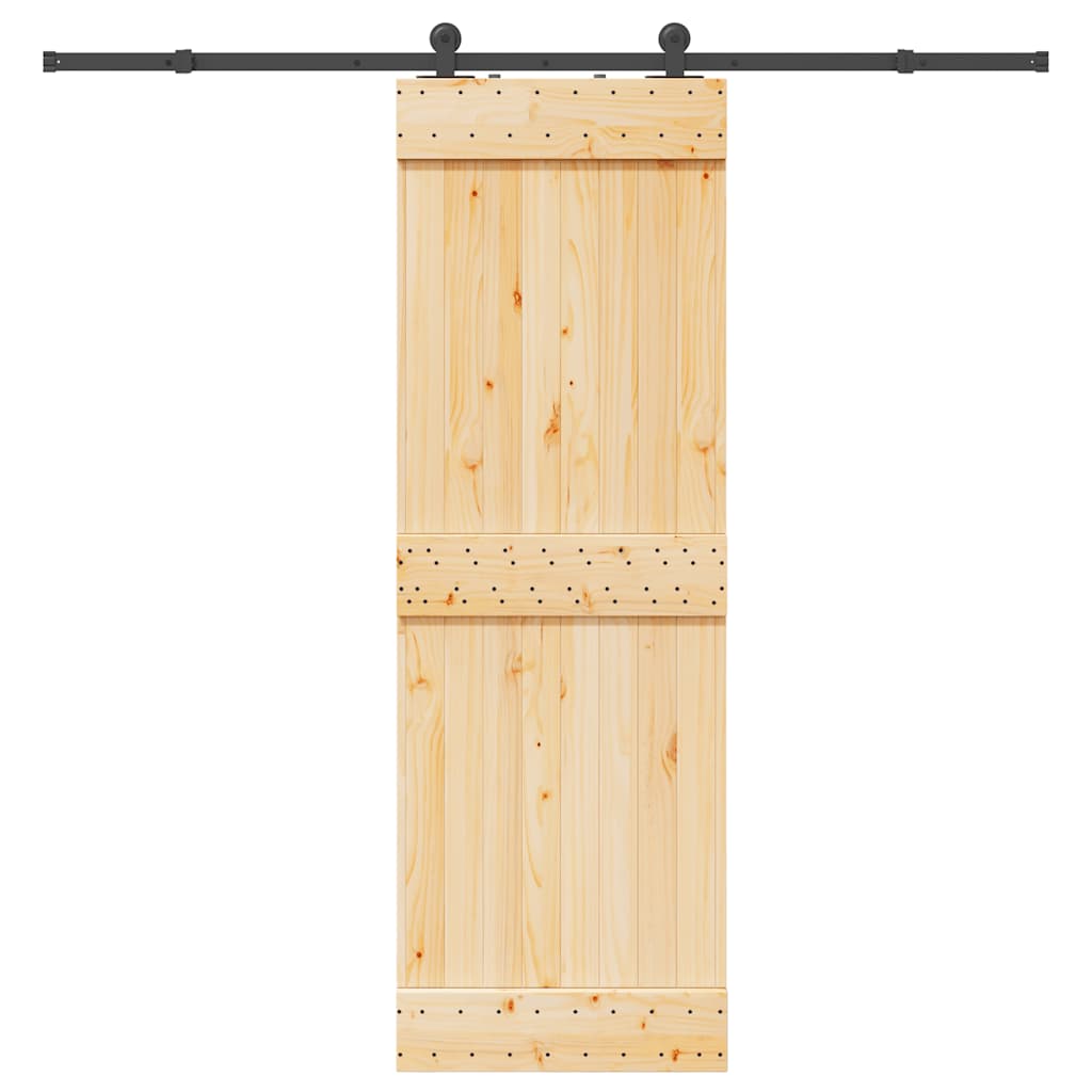 vidaXL Ușă glisantă cu set de feronerie 70x210 cm, lemn masiv de pin vidaXL Ușă glisantă cu set de feronerie 70x210 cm, lemn masiv de pin