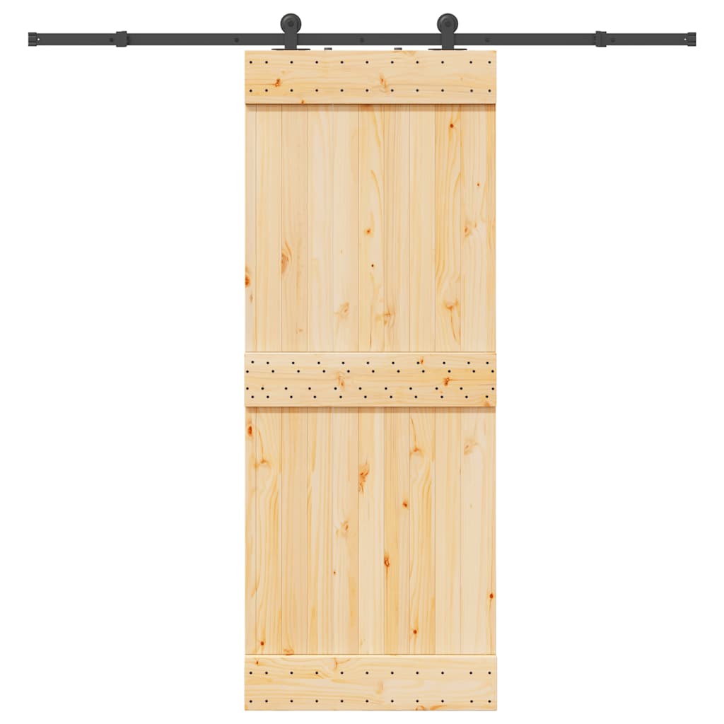vidaXL Ușă glisantă cu set de feronerie 80x210 cm, lemn masiv de pin vidaXL Ușă glisantă cu set de feronerie 80x210 cm, lemn masiv de pin