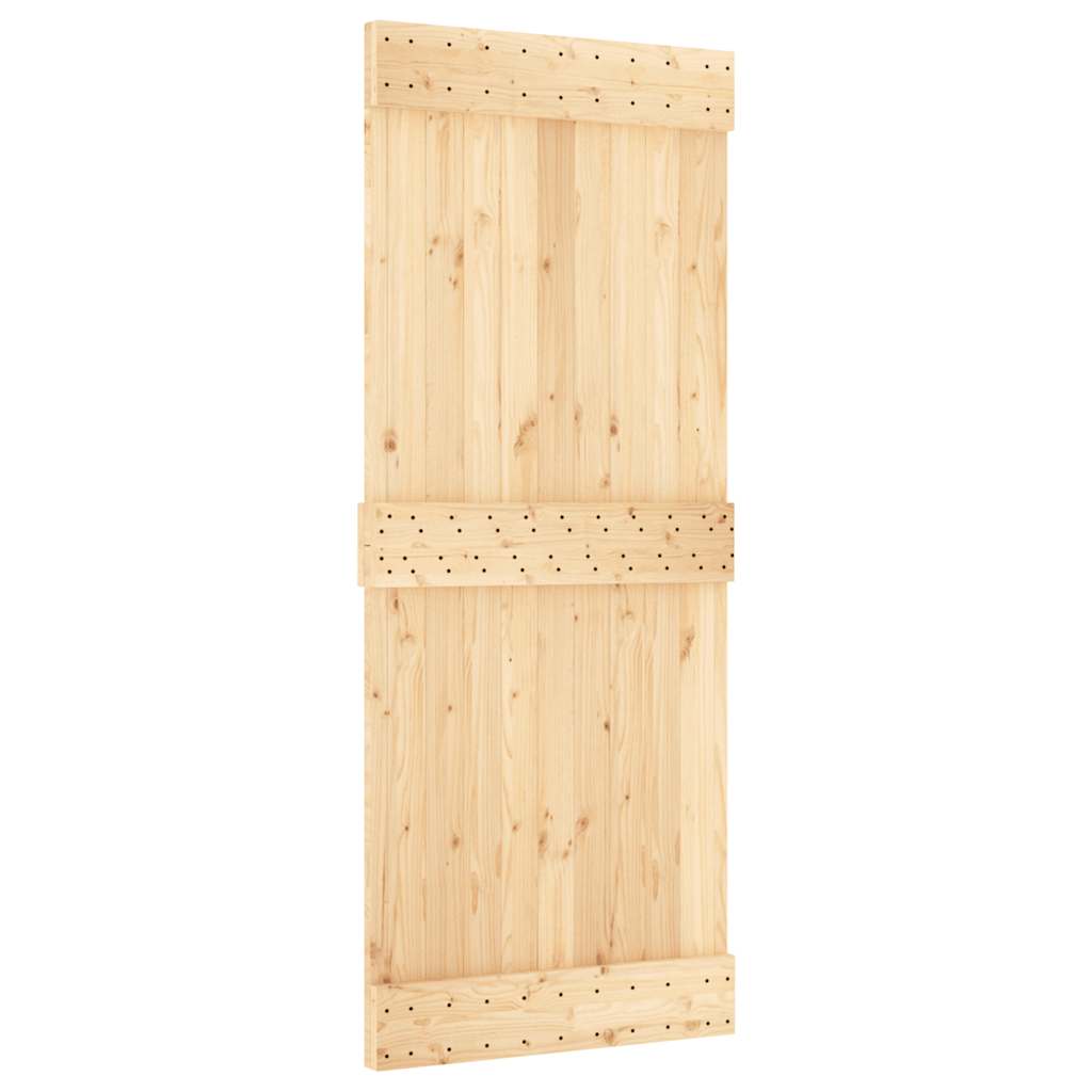 vidaXL Ușă glisantă cu set de feronerie 85x210 cm, lemn masiv de pin vidaXL Ușă glisantă cu set de feronerie 85x210 cm, lemn masiv de pin