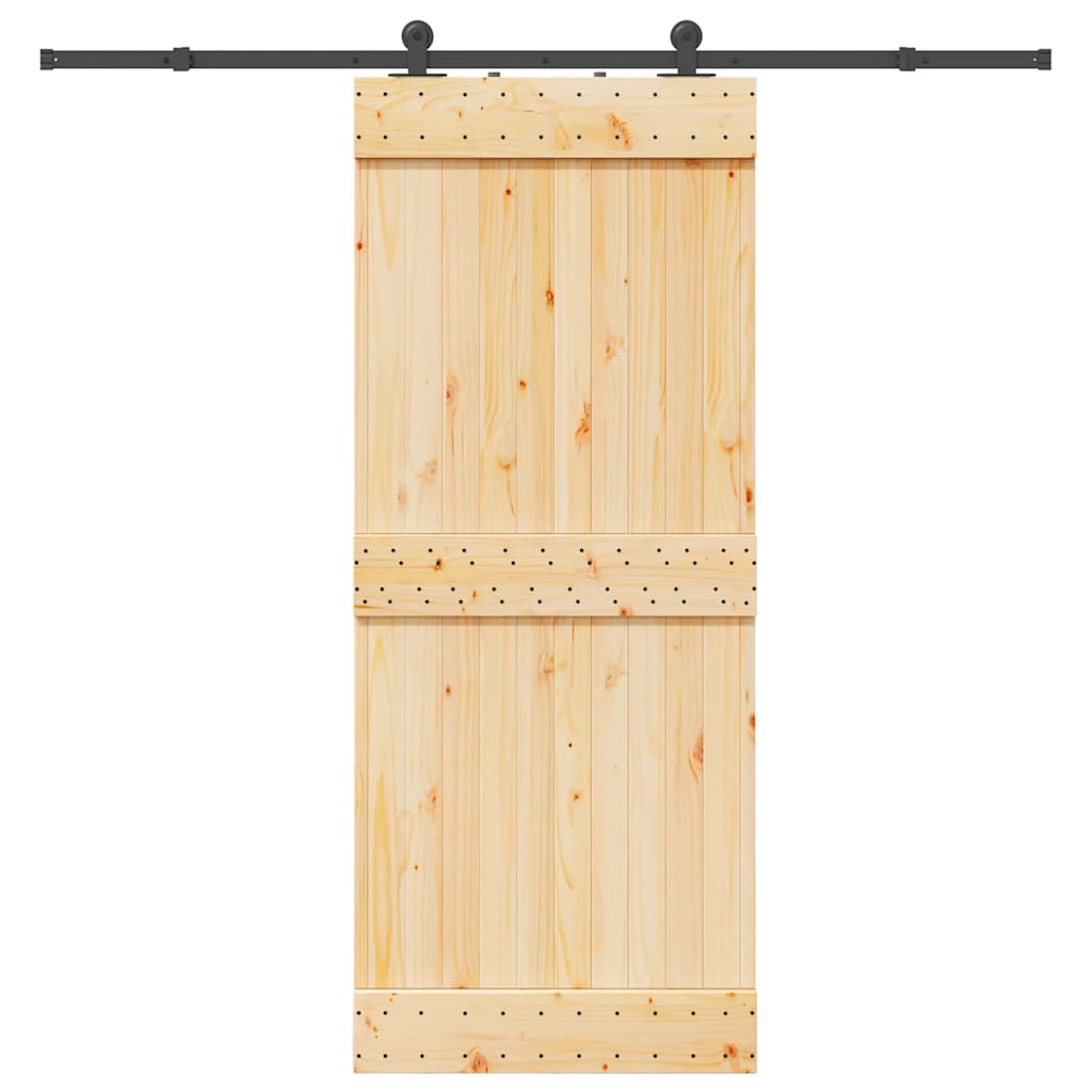 vidaXL Ușă glisantă cu set de feronerie 85x210 cm, lemn masiv de pin vidaXL Ușă glisantă cu set de feronerie 85x210 cm, lemn masiv de pin