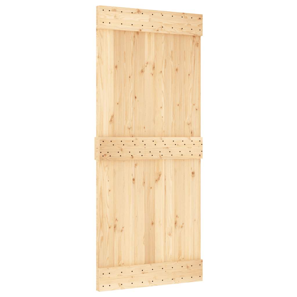 vidaXL Ușă glisantă cu set feronerie, 90x210 cm, lemn masiv de pin vidaXL Ușă glisantă cu set feronerie, 90x210 cm, lemn masiv de pin