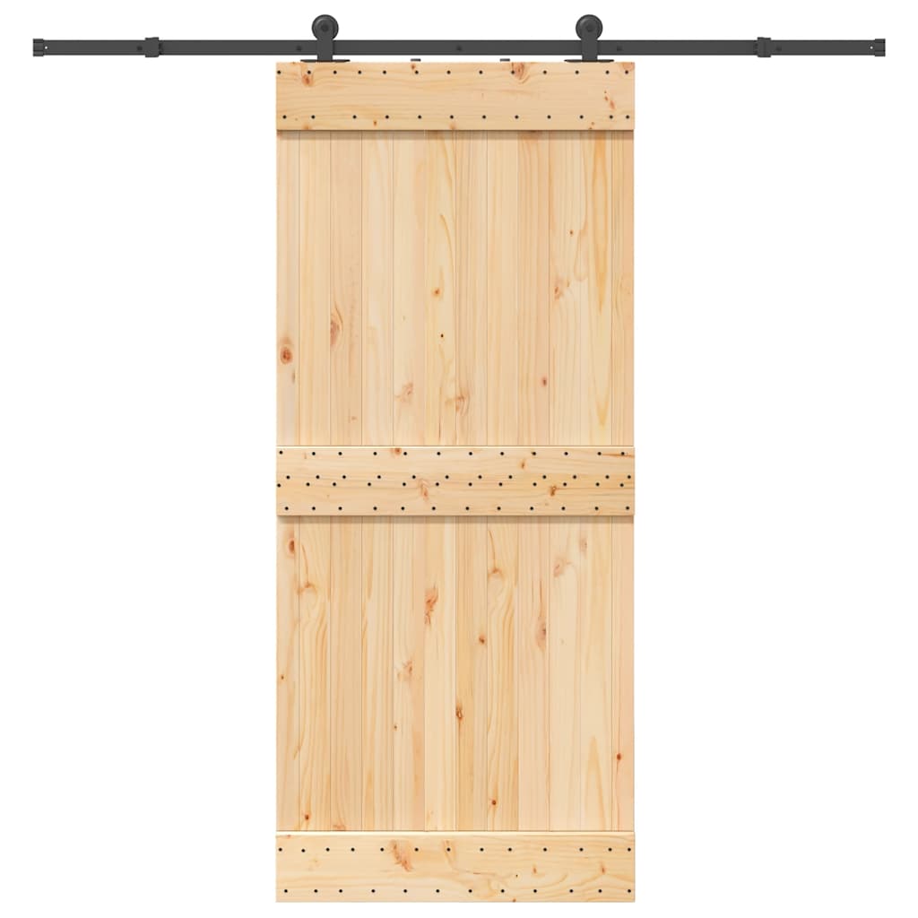 vidaXL Ușă glisantă cu set feronerie, 90x210 cm, lemn masiv de pin vidaXL Ușă glisantă cu set feronerie, 90x210 cm, lemn masiv de pin