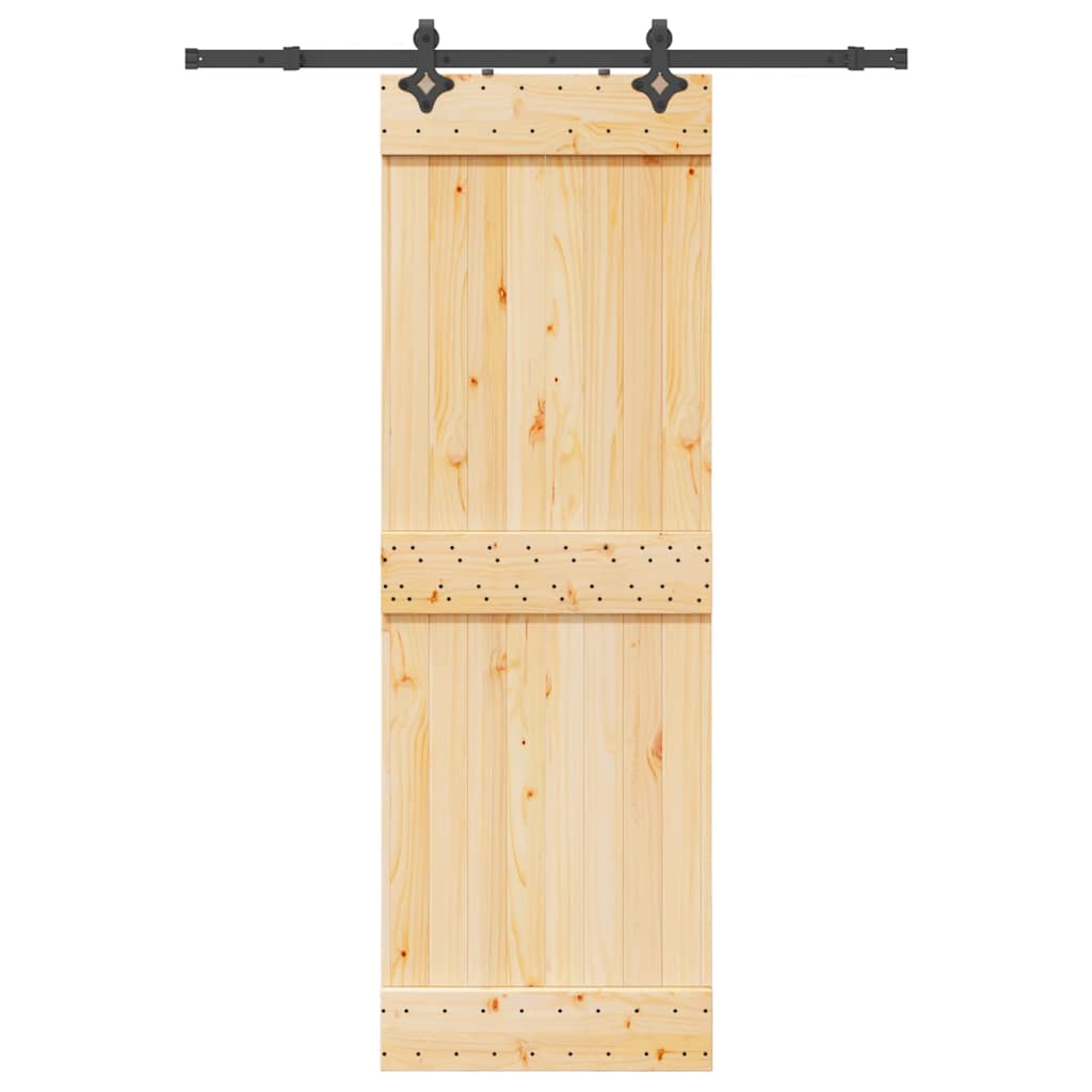 vidaXL Ușă glisantă cu set de feronerie 70x210 cm, lemn masiv de pin vidaXL Ușă glisantă cu set de feronerie 70x210 cm, lemn masiv de pin
