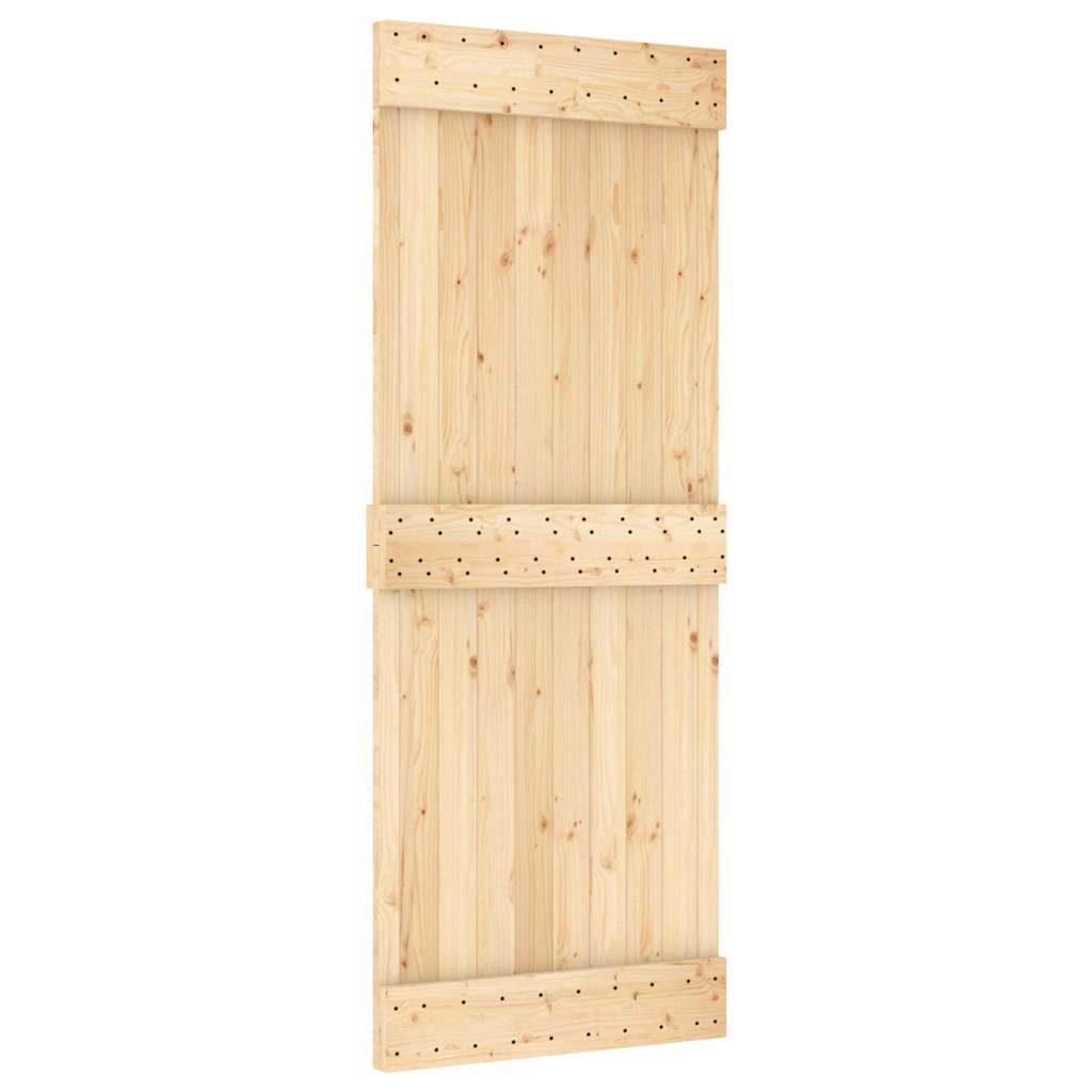 vidaXL Ușă glisantă cu set de feronerie 80x210 cm, lemn masiv de pin vidaXL Ușă glisantă cu set de feronerie 80x210 cm, lemn masiv de pin