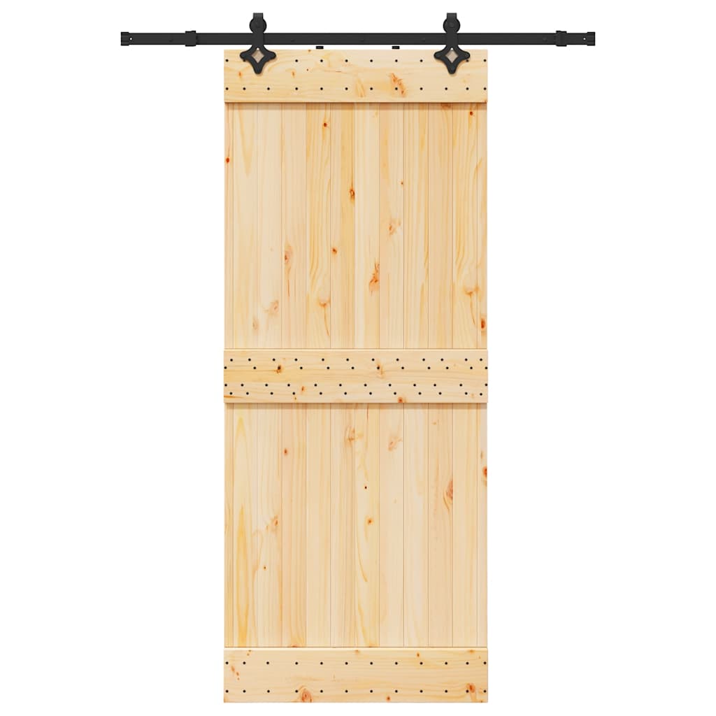 vidaXL Ușă glisantă cu set de feronerie 85x210 cm, lemn masiv de pin vidaXL Ușă glisantă cu set de feronerie 85x210 cm, lemn masiv de pin