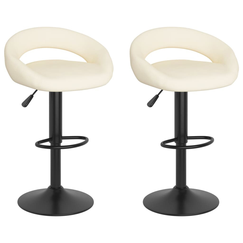 vidaXL Scaune de bar, 2 buc., crem, catifea vidaXL Scaune de bar, 2 buc., crem, catifea