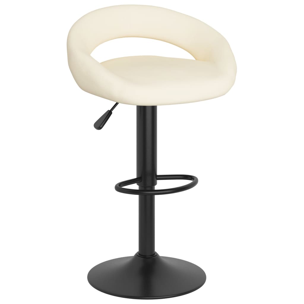 vidaXL Scaune de bar, 2 buc., crem, catifea vidaXL Scaune de bar, 2 buc., crem, catifea