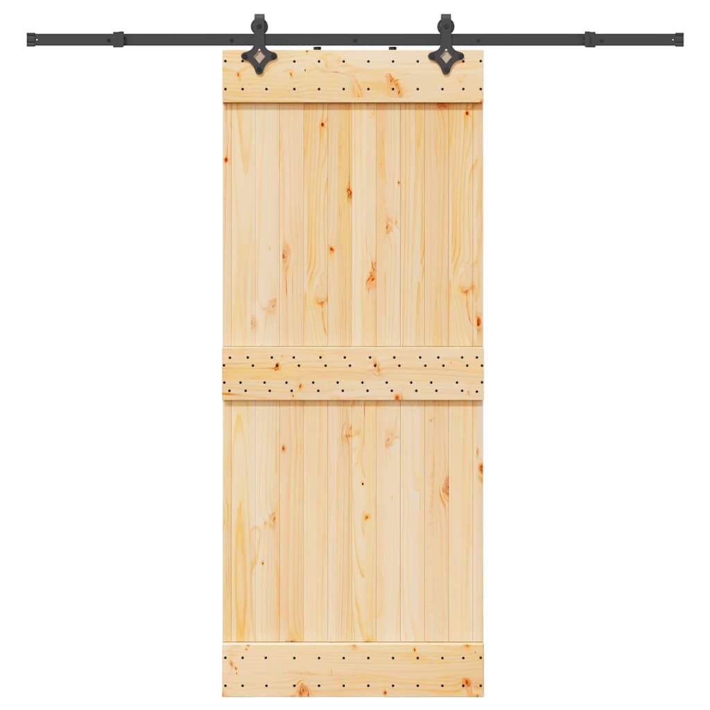 vidaXL Ușă glisantă cu set de feronerie 85x210 cm, lemn masiv de pin vidaXL Ușă glisantă cu set de feronerie 85x210 cm, lemn masiv de pin