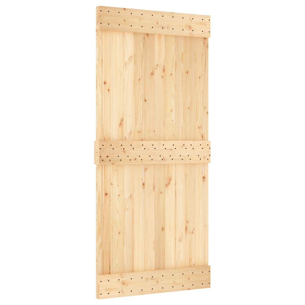 vidaXL Ușă glisantă cu set de feronerie 95x210 cm, lemn masiv de pin vidaXL Ușă glisantă cu set de feronerie 95x210 cm, lemn masiv de pin