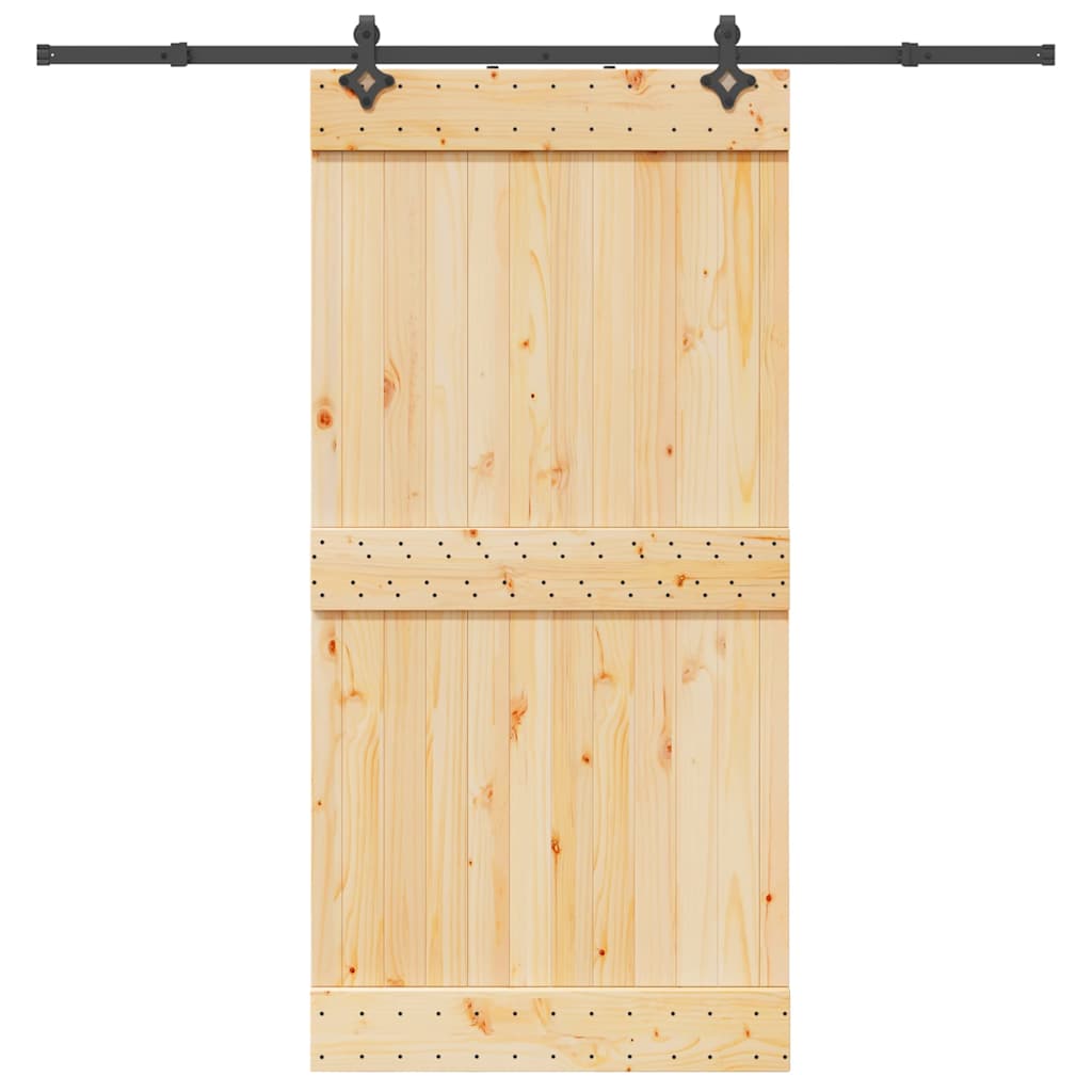 vidaXL Ușă glisantă cu set feronerie, 100x210 cm, lemn masiv de pin vidaXL Ușă glisantă cu set feronerie, 100x210 cm, lemn masiv de pin