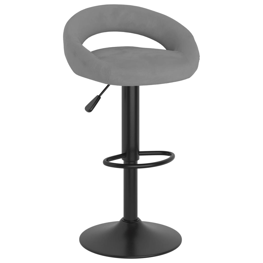 vidaXL Scaune de bar, 2 buc., gri deschis, catifea vidaXL Scaune de bar, 2 buc., gri deschis, catifea