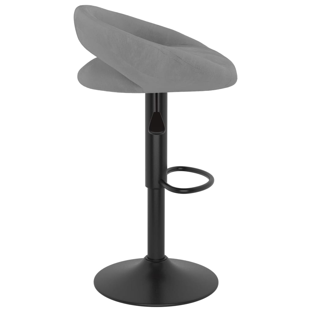 vidaXL Scaune de bar, 2 buc., gri deschis, catifea vidaXL Scaune de bar, 2 buc., gri deschis, catifea