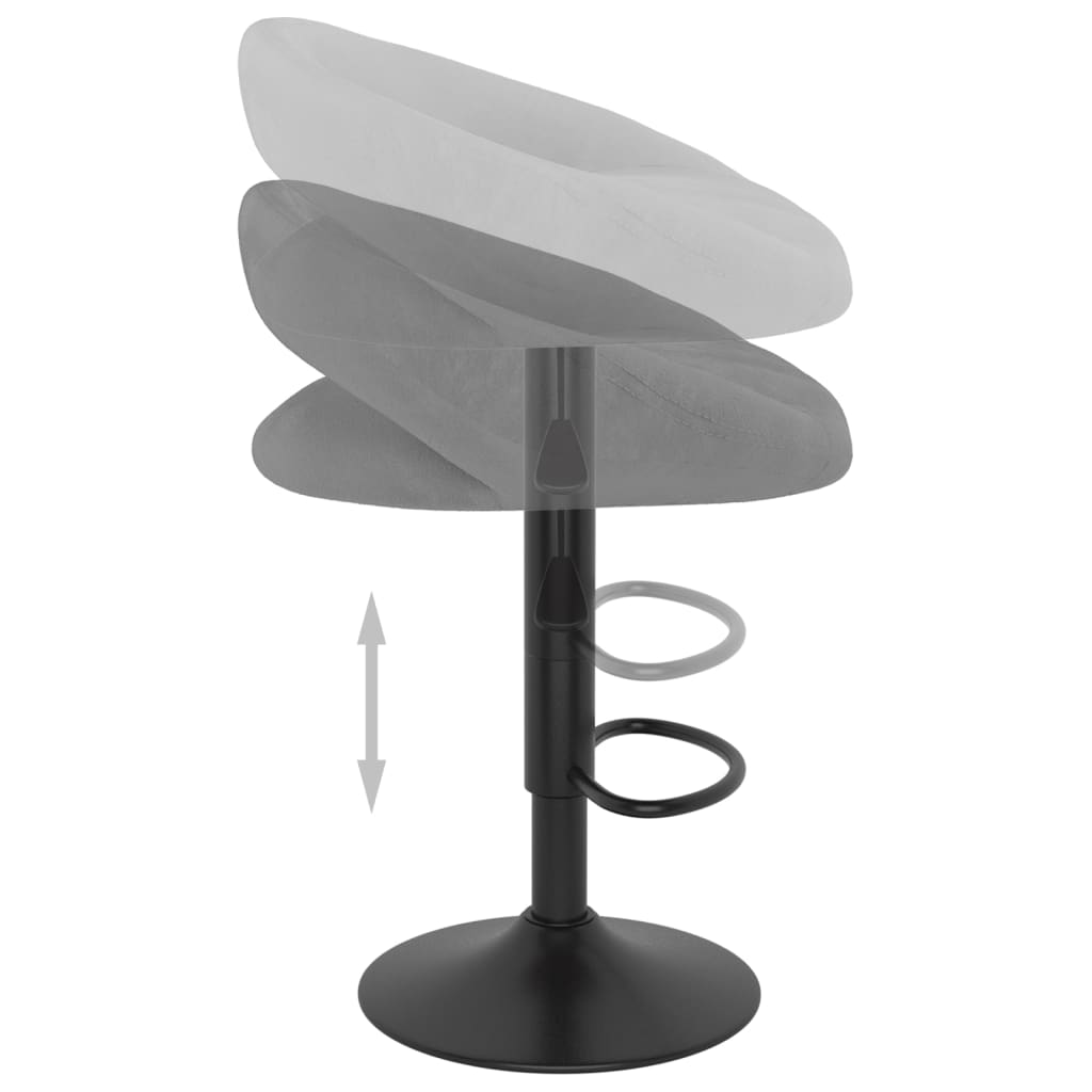 vidaXL Scaune de bar, 2 buc., gri deschis, catifea vidaXL Scaune de bar, 2 buc., gri deschis, catifea