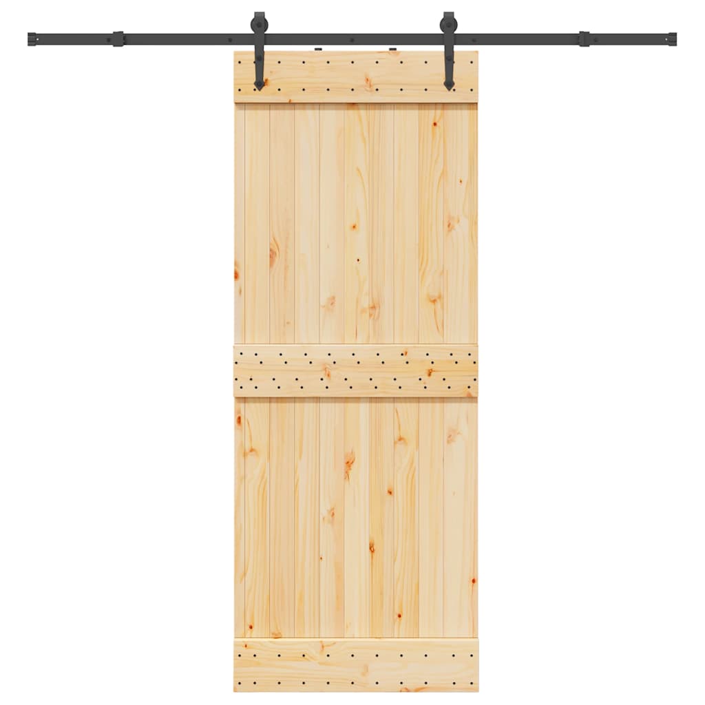 vidaXL Ușă glisantă cu set de feronerie 80x210 cm, lemn masiv de pin vidaXL Ușă glisantă cu set de feronerie 80x210 cm, lemn masiv de pin