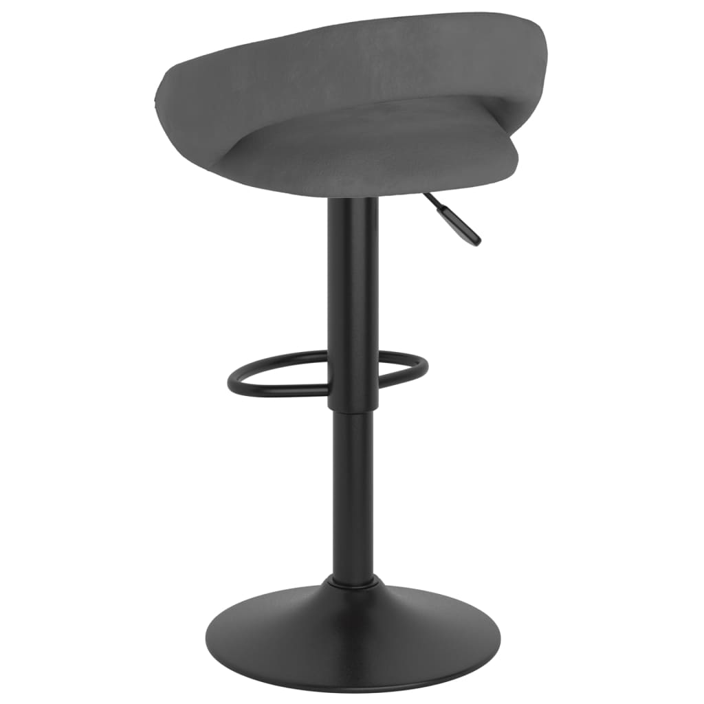 vidaXL Scaune de bar, 2 buc., gri închis, catifea