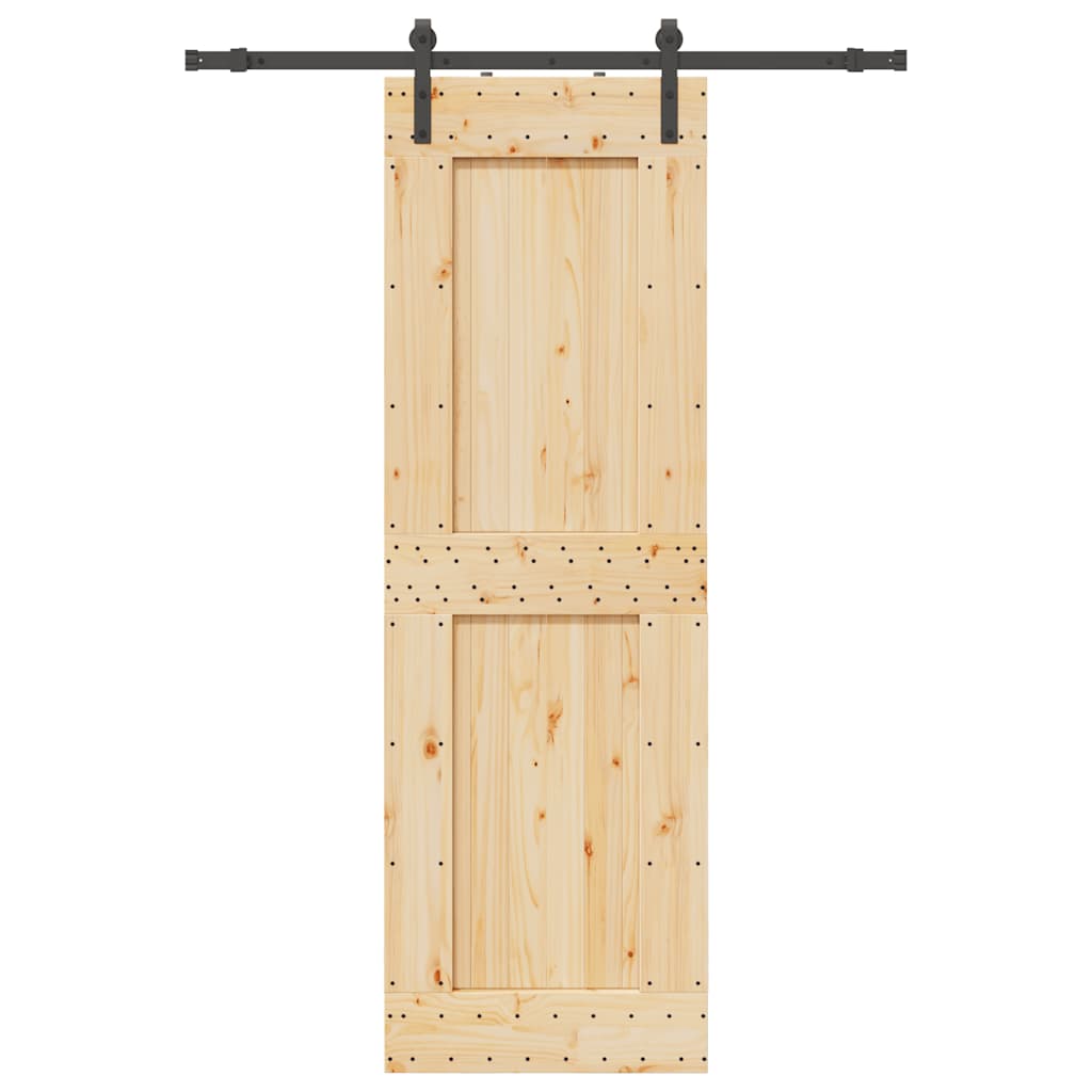 vidaXL Ușă glisantă cu set de feronerie 70x210 cm, lemn masiv de pin vidaXL Ușă glisantă cu set de feronerie 70x210 cm, lemn masiv de pin