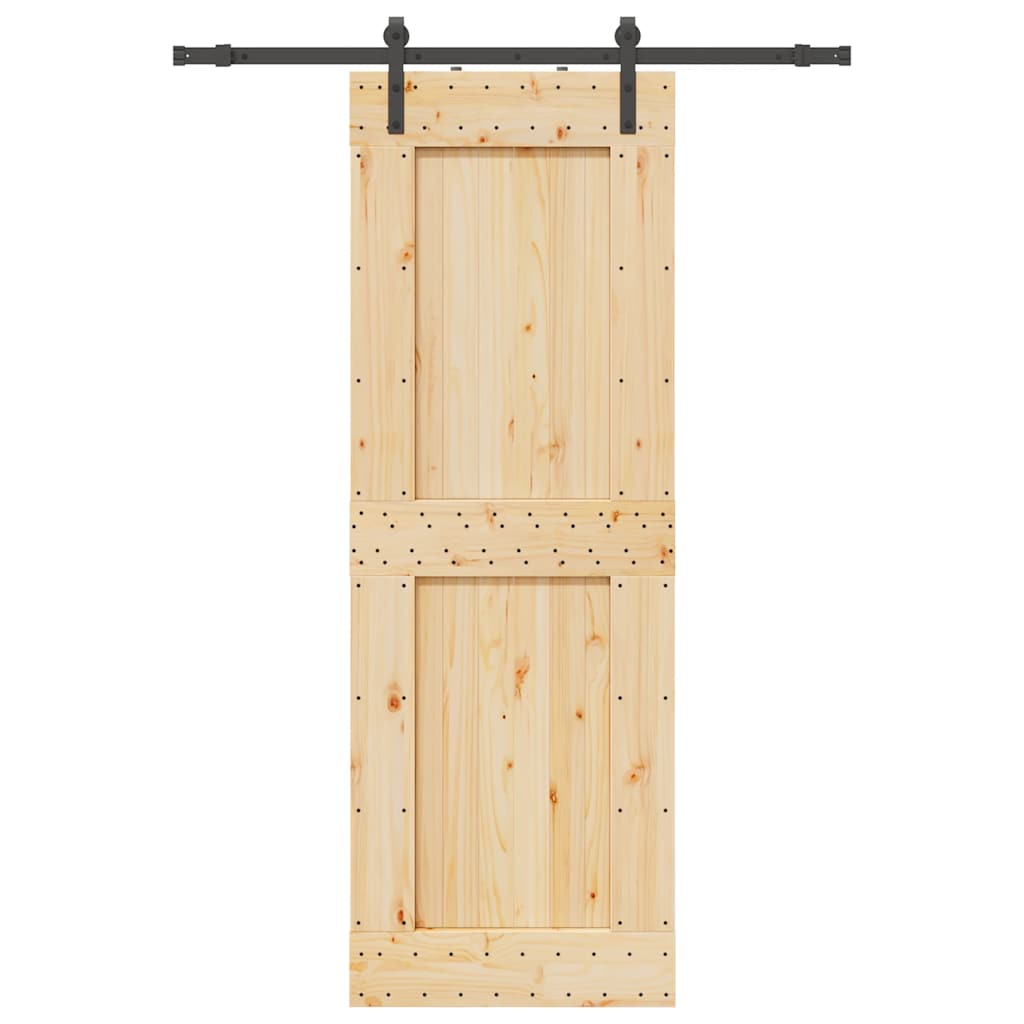vidaXL Ușă glisantă cu set de feronerie 80x210 cm, lemn masiv de pin vidaXL Ușă glisantă cu set de feronerie 80x210 cm, lemn masiv de pin