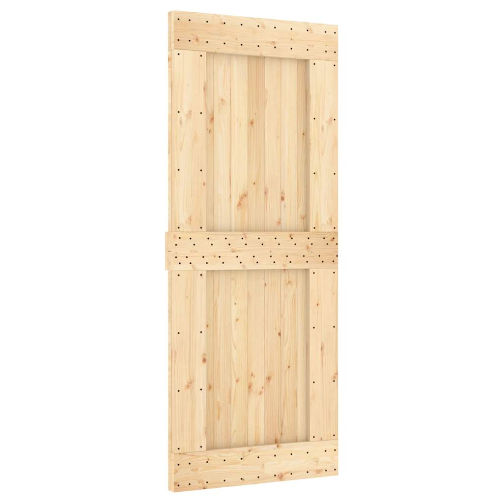 vidaXL Ușă glisantă cu set de feronerie 85x210 cm, lemn masiv de pin vidaXL Ușă glisantă cu set de feronerie 85x210 cm, lemn masiv de pin