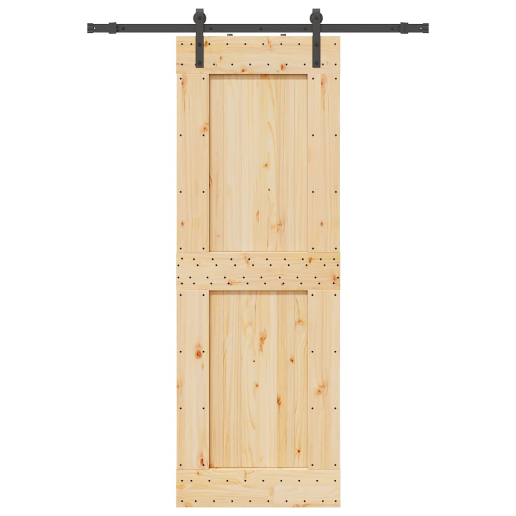 vidaXL Ușă glisantă cu set de feronerie 85x210 cm, lemn masiv de pin vidaXL Ușă glisantă cu set de feronerie 85x210 cm, lemn masiv de pin