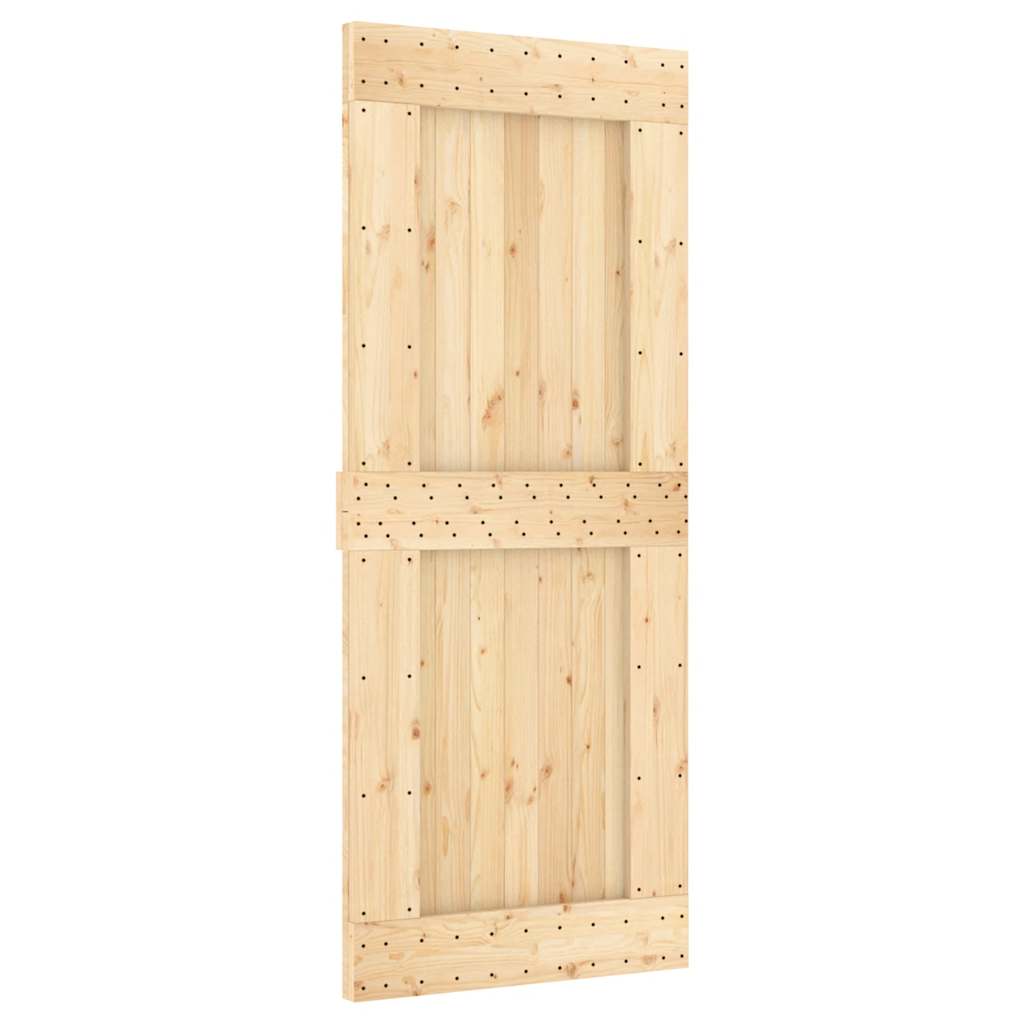 vidaXL Ușă glisantă cu set de feronerie 85x210 cm, lemn masiv de pin vidaXL Ușă glisantă cu set de feronerie 85x210 cm, lemn masiv de pin