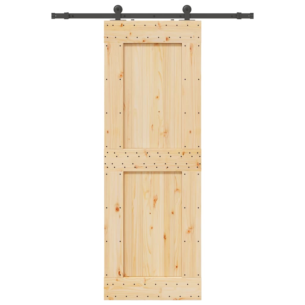 vidaXL Ușă glisantă cu set de feronerie 80x210 cm, lemn masiv de pin vidaXL Ușă glisantă cu set de feronerie 80x210 cm, lemn masiv de pin