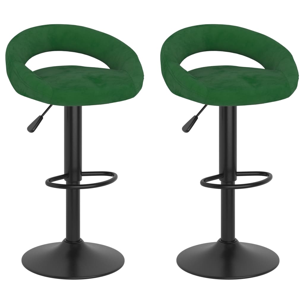 vidaXL Scaune de bar, 2 buc., verde închis, catifea vidaXL Scaune de bar, 2 buc., verde închis, catifea